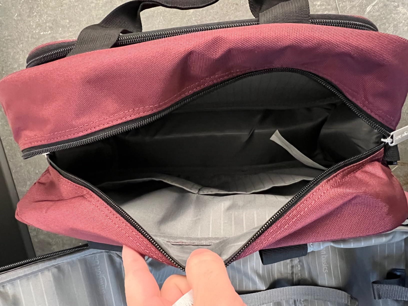 Softside Luggage Set, 23-Inch Expandable Suitcase with Wheels and 15-Inch Tote, Extra Space (+15%), Front Pockets, Telescopic Handle, Navy Blue customer photo 1