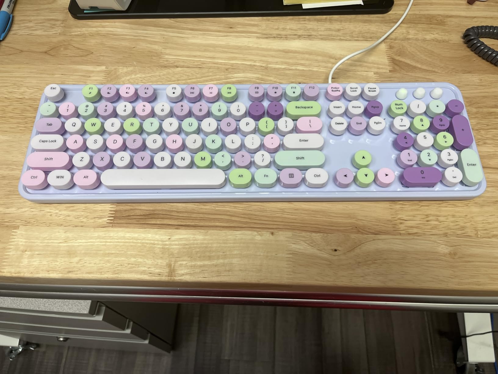 Large Print Backlit Keyboard, USB Wired Computer Keyboard, Full Size Keyboard with Rainbow Illuminated LED Compatible for Windows Desktop, Laptop, PC, Gaming, Black customer photo 1