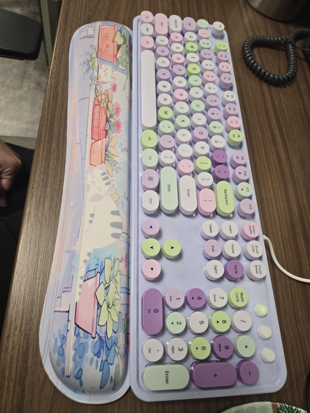 Large Print Backlit Keyboard, USB Wired Computer Keyboard, Full Size Keyboard with Rainbow Illuminated LED Compatible for Windows Desktop, Laptop, PC, Gaming, Black customer photo 2