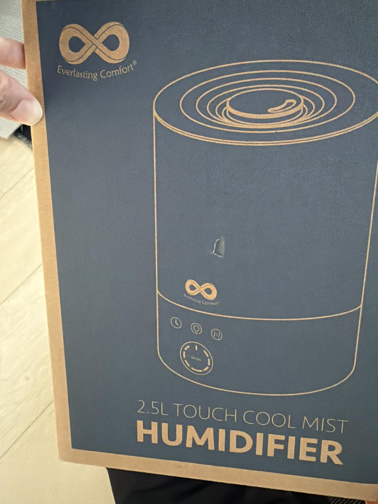 Everlasting Comfort 2.5L Top Fill Humidifier for Bedroom - Quiet, Easy to Fill & Clean, 24HR Runtime, Night Lights, Timer, Ultrasonic Cool Mist, Auto Shut-Off, Essential Oil Diffuser - White customer photo 2