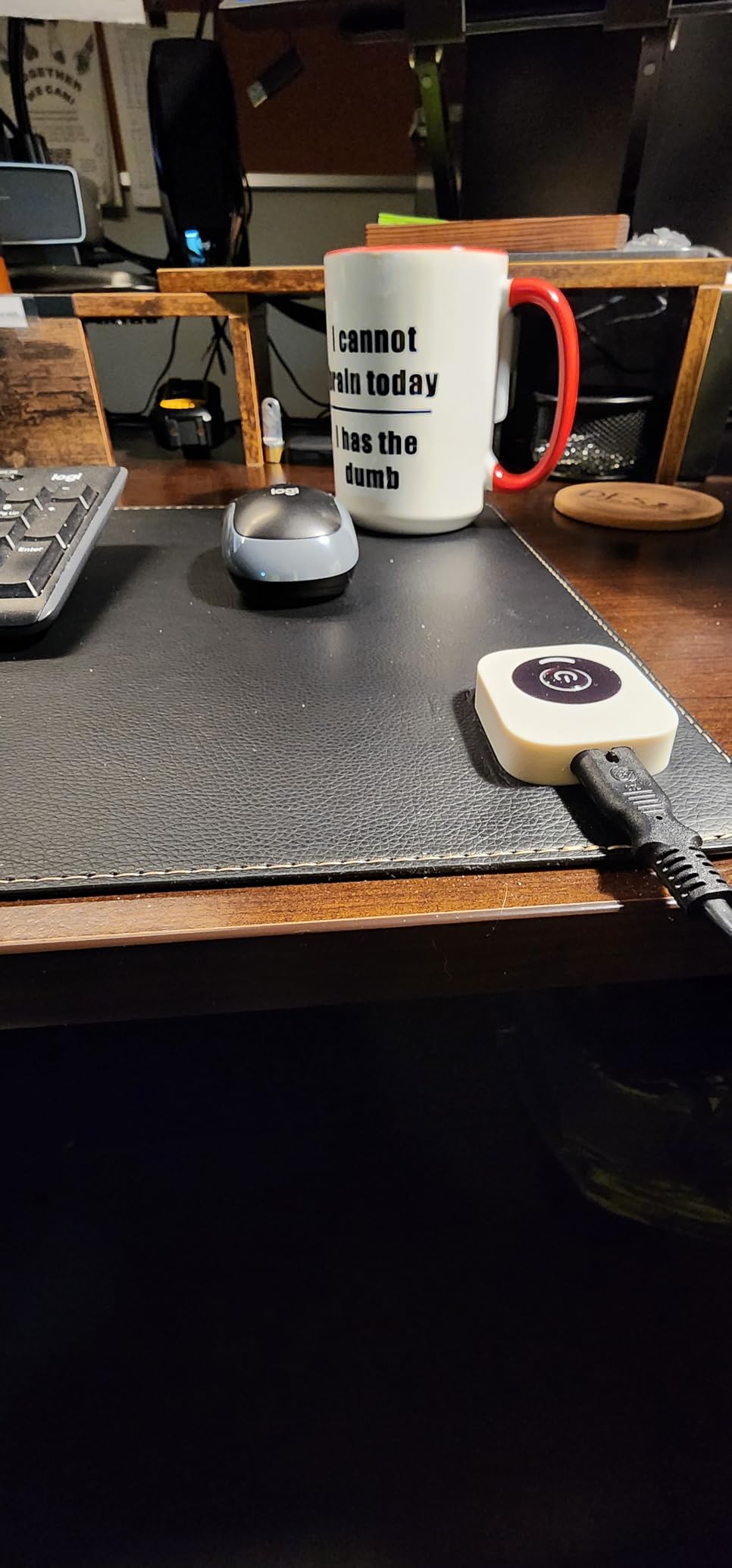 Heated Desk Pad Mouse Pad - Heated Desk Mat - Warm Desk Pad - 3 Levels Heating & 4 Hours Auto Shut-Off, PU Leather Mouse Pad - 31.5 x 13 inch customer photo 1