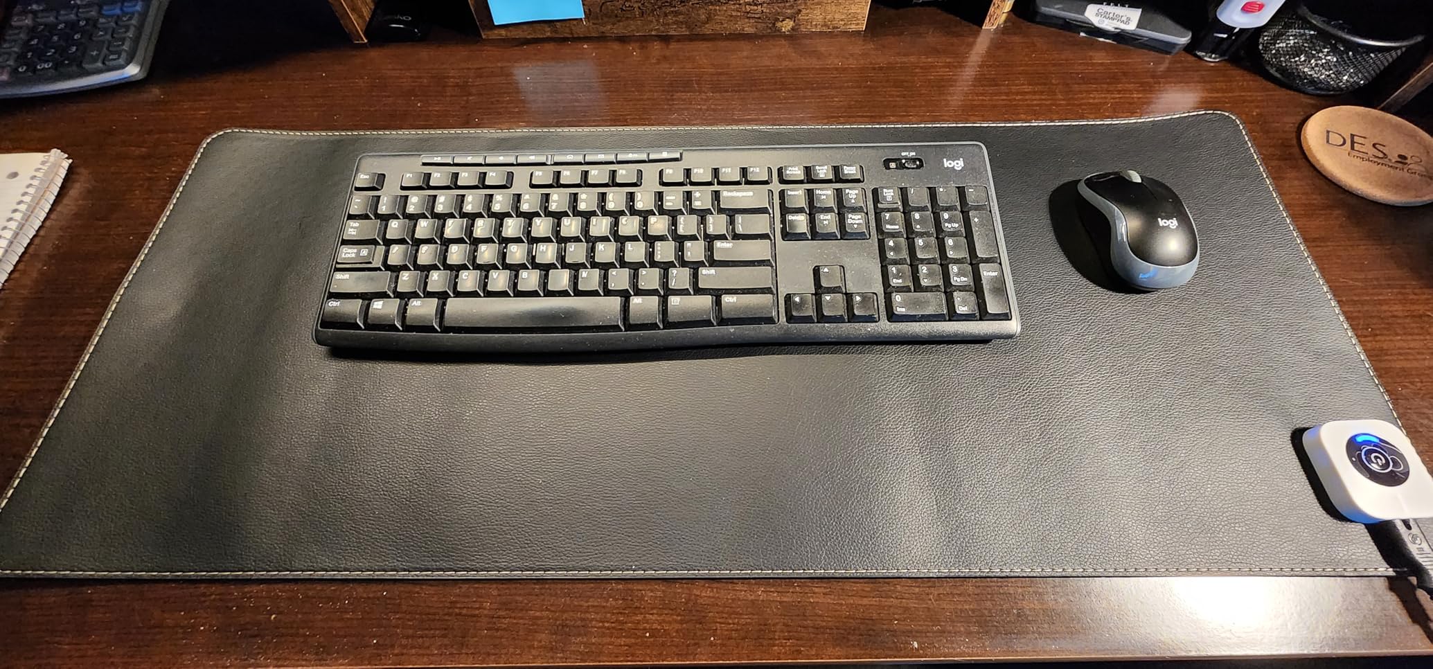 Heated Desk Pad Mouse Pad - Heated Desk Mat - Warm Desk Pad - 3 Levels Heating & 4 Hours Auto Shut-Off, PU Leather Mouse Pad - 31.5 x 13 inch customer photo 2