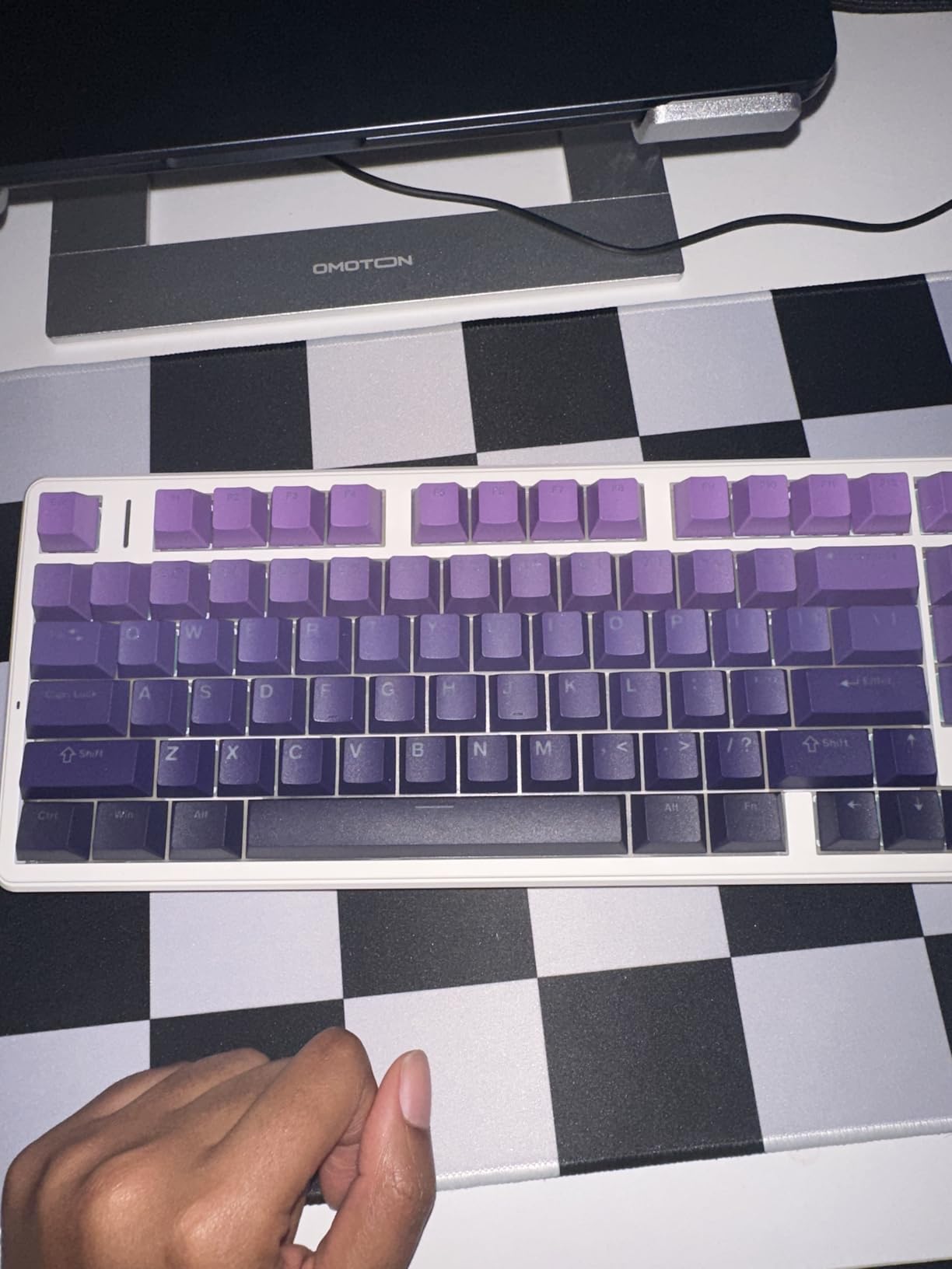 Womier Shine Through PBT Keycaps 60 75 100 Percent Cherry Profile, Custom Key Cap Doubleshot Keycaps Set, Universal Compatiability for Cherry Gateron MX Switches Keyboard, Gradient Gray customer photo 1