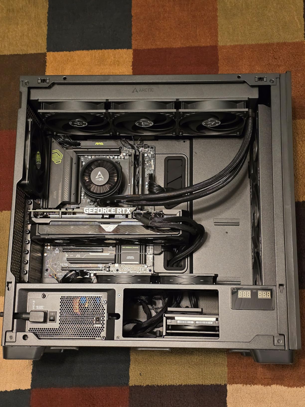 Antec Flux Pro, 6 x PWM Fans Included, High-Airflow Front Panel with Walnut Wood, iShift PSU 90° Mount, USB3.0 x 2, Type-C, 420mm Radiator Support, Temp. Display, Full-Tower E-ATX PC Case customer photo 2