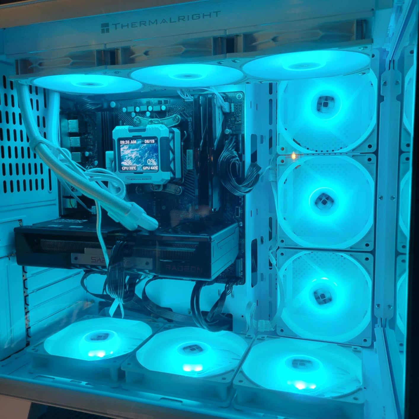 F600 PC Case - Pre-Installed 7 PWM ARGB Fan, ATX Mid-Tower Gaming PC Case, 270 degree Panoramic Glass with Type-C, FOIFKIN (Black, F600) customer photo 1