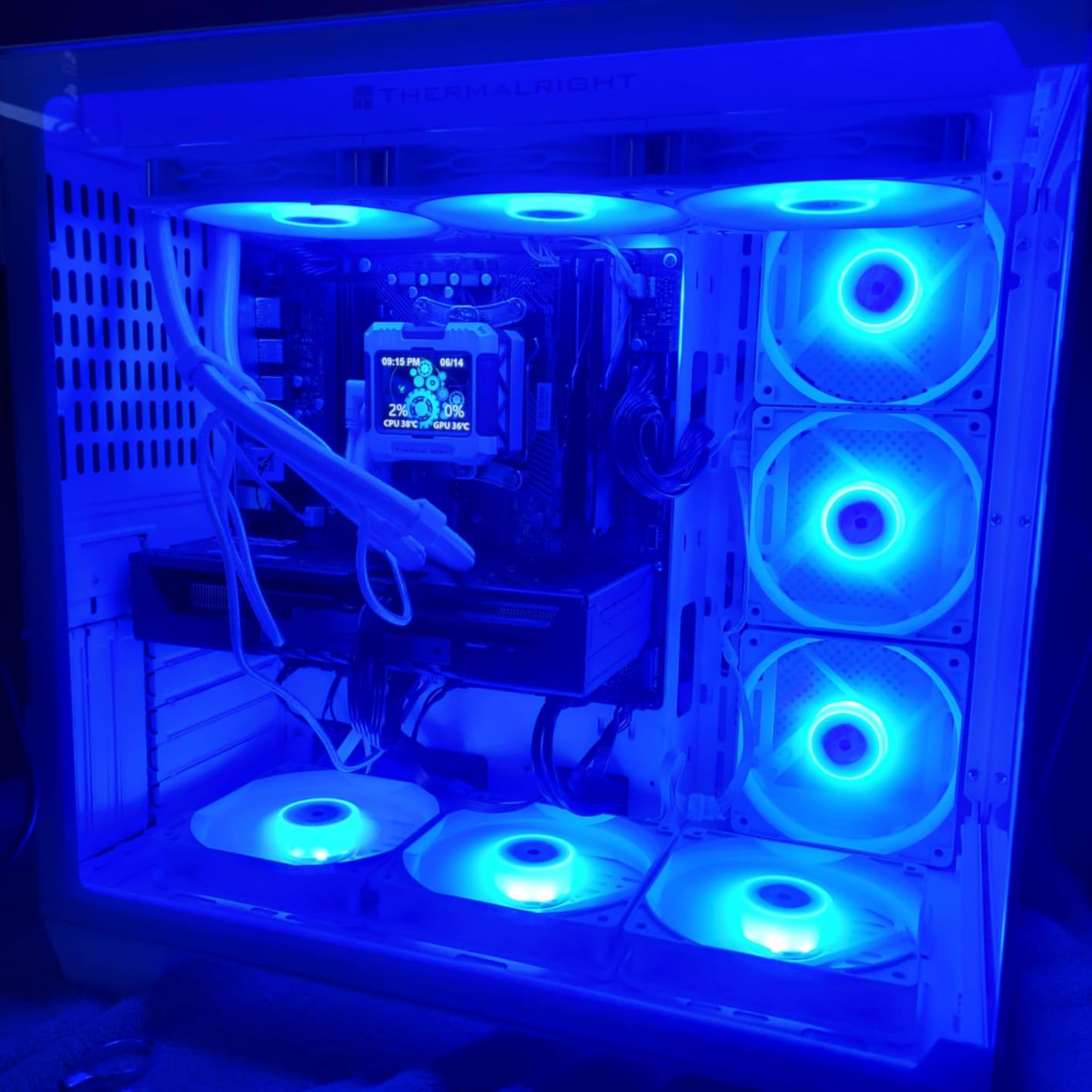 F600 PC Case - Pre-Installed 7 PWM ARGB Fan, ATX Mid-Tower Gaming PC Case, 270 degree Panoramic Glass with Type-C, FOIFKIN (Black, F600) customer photo 2