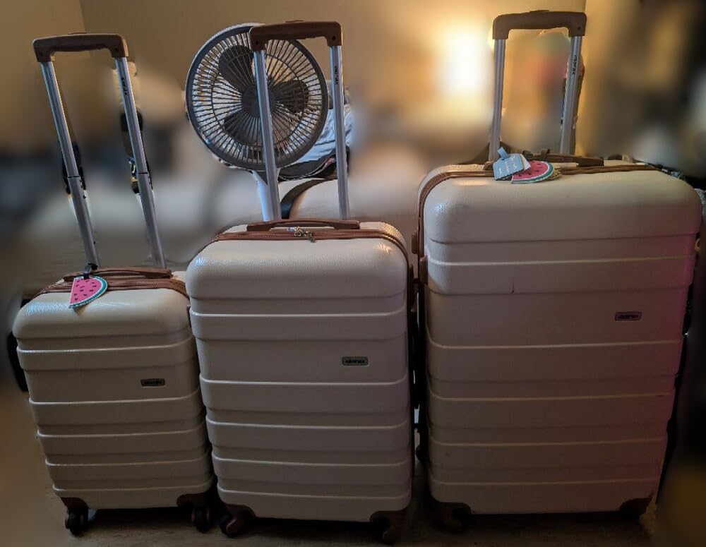 Luggage 3 Pcs ABS Hardside Luggage Sets Spinner Wheels Suitcases customer photo 2