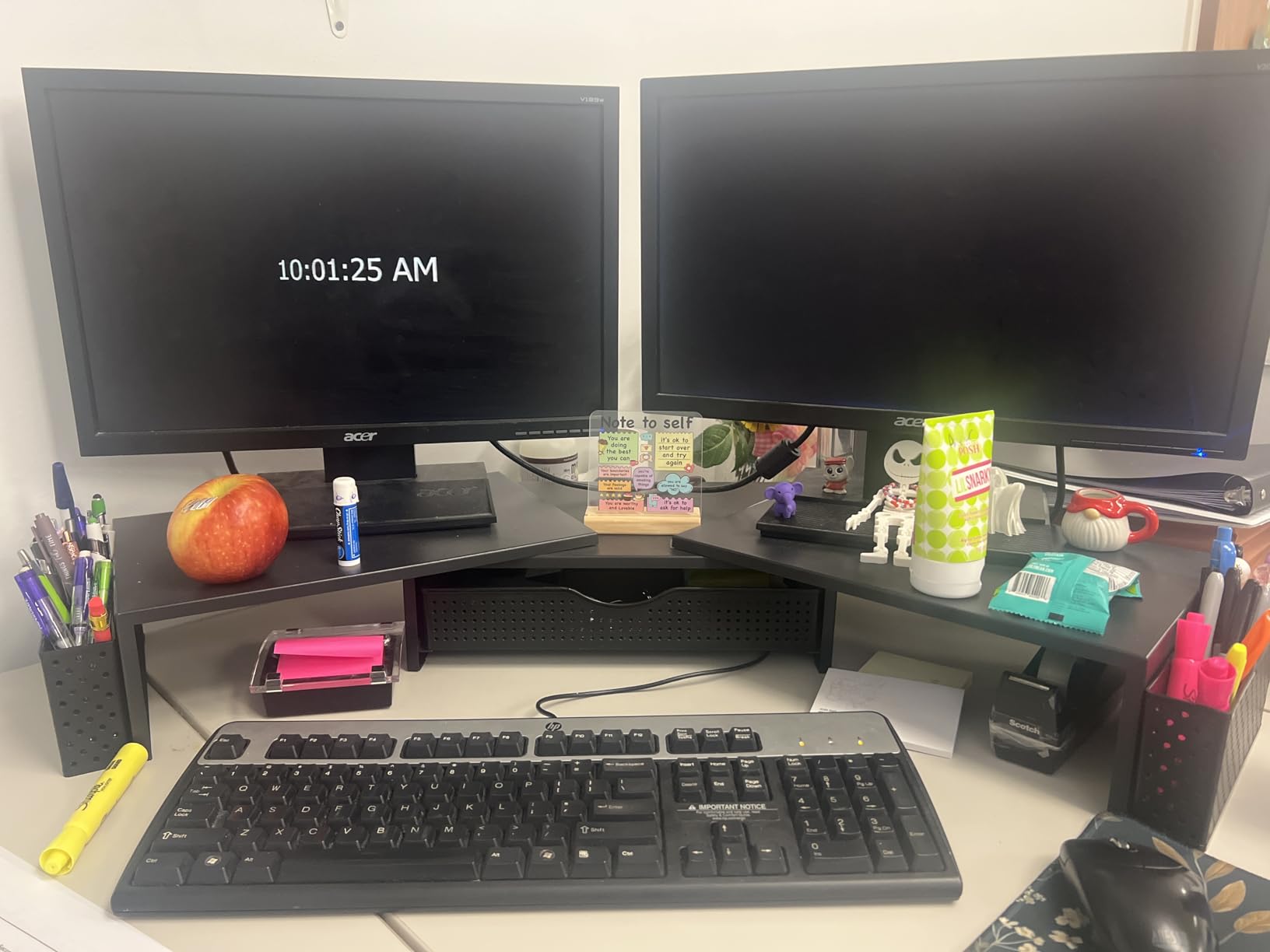 gianotter Dual Monitor Stand Riser with Drawer and 2 Pen Holders customer photo 2