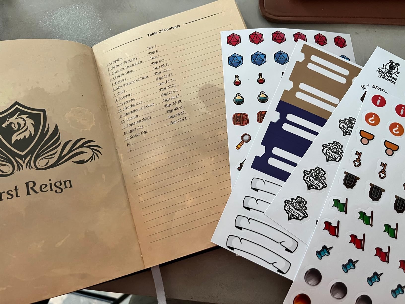 DnD Journal | D&D Notebook with 3D Dragon Embossed Hardcover | DnD Character Journal & Campaign Tracker | 150+ DnD Stickers included | D&D Character Sheet | DnD Gifts, Items & Accessories for Players customer photo 1