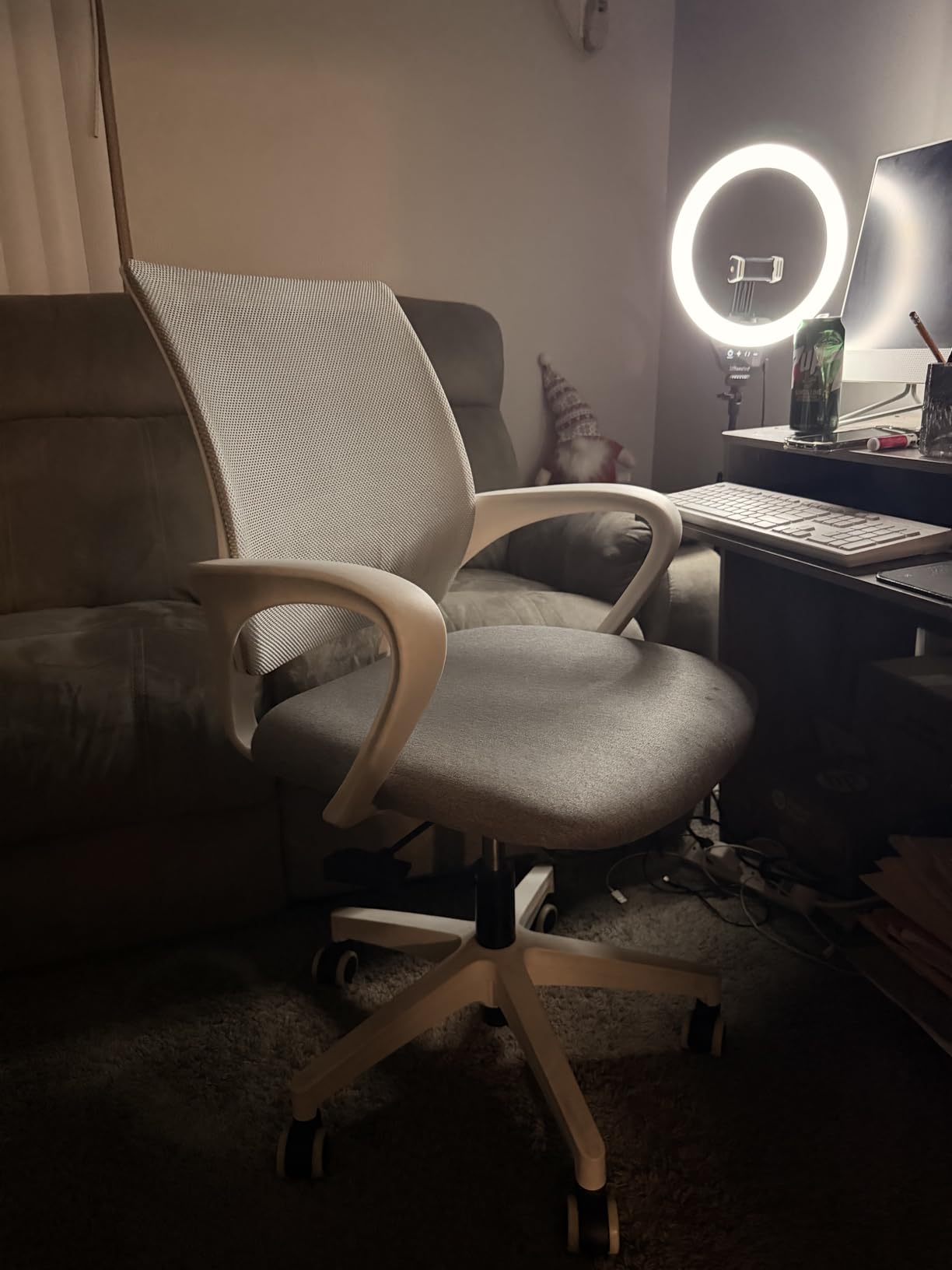 NEO Chair Office Desk Computer Chair Ergonomic Mesh Gaming Mid Back Seat with Comfy Lumbar Support Adjustable Height Swivel for Home Task (2 pk - Black) customer photo 1