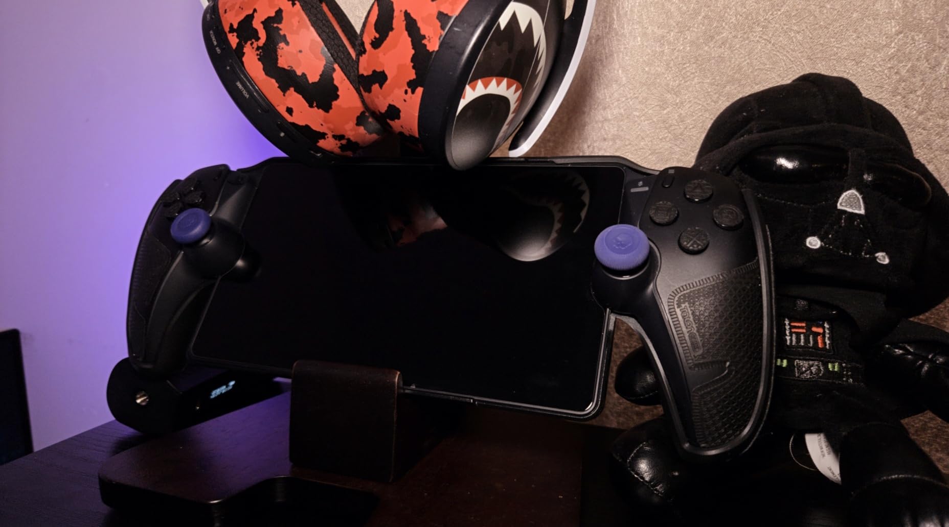 Controller Stand Wood Headphone Stand for Desk Gaming Desk Accessories Controller Holder for Gaming Equipment Headset Holder customer photo 1