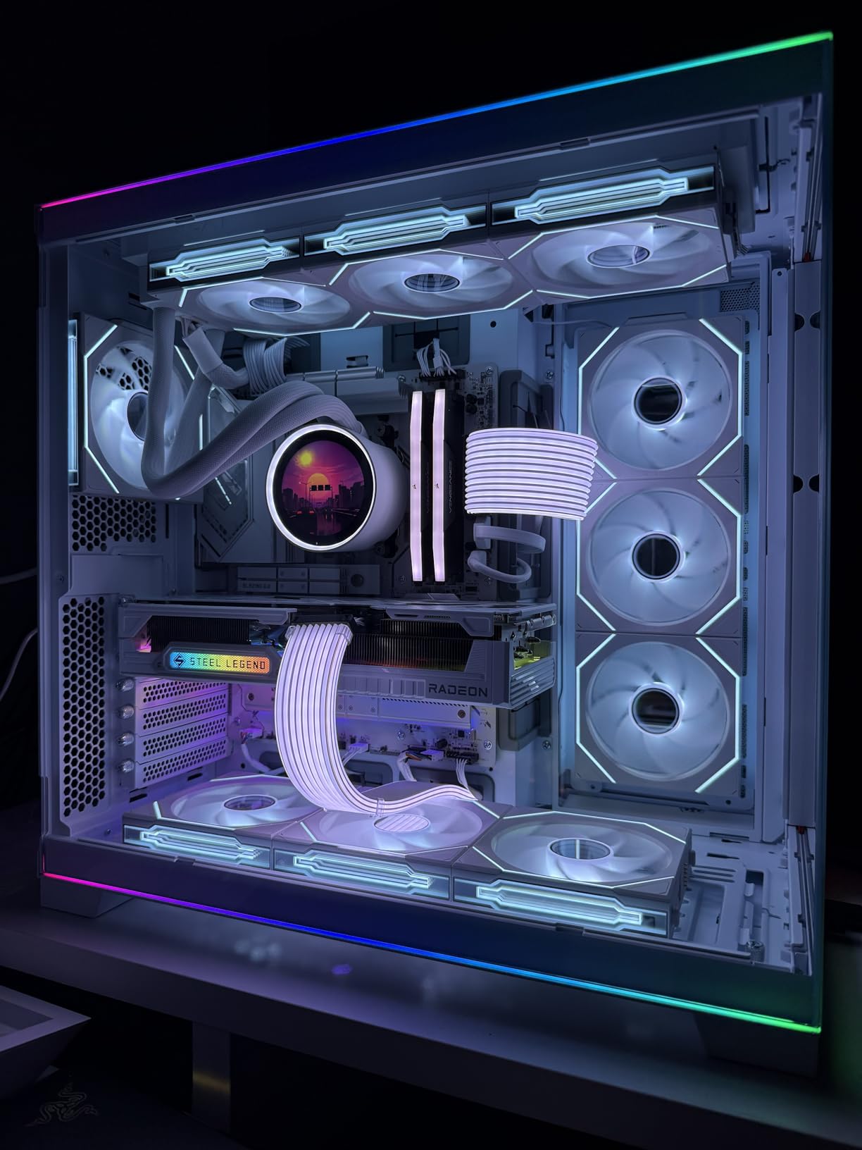 Lian Li EDGE1000W Fully Modular Low-Noise ATX Power Supply - ATX 3.1 & PCIE 5.1 Compliant - Cybenetics Gold Efficiency - 12V-2x6 Cable - L-Shape Design - with USB/Fan Hub - White (EG1000G.WH) customer photo 2