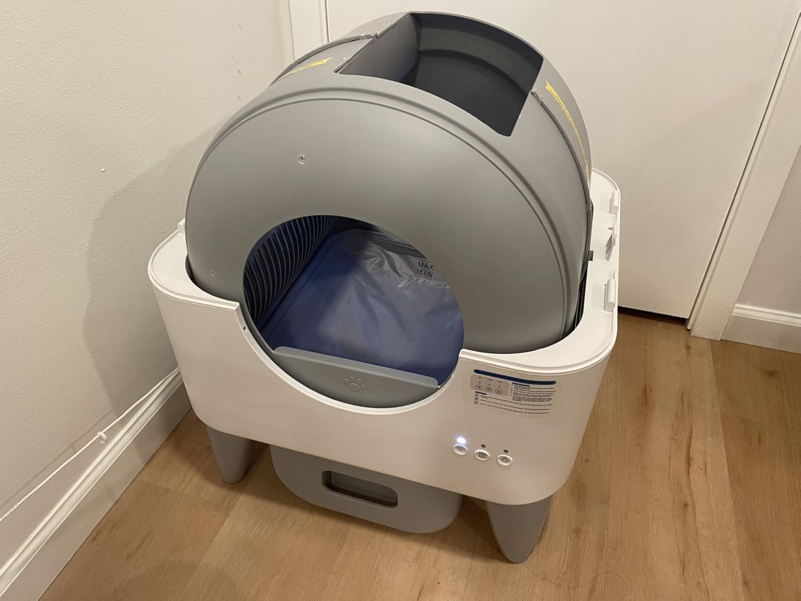 Automatic Cat Litter Box Self Cleaning Litter Box Large Capacity for Multiple Cats, App Control with Safety Sensors, Removable Washable Liner, 2 Rolls Garbage Bags, Grey customer photo 2