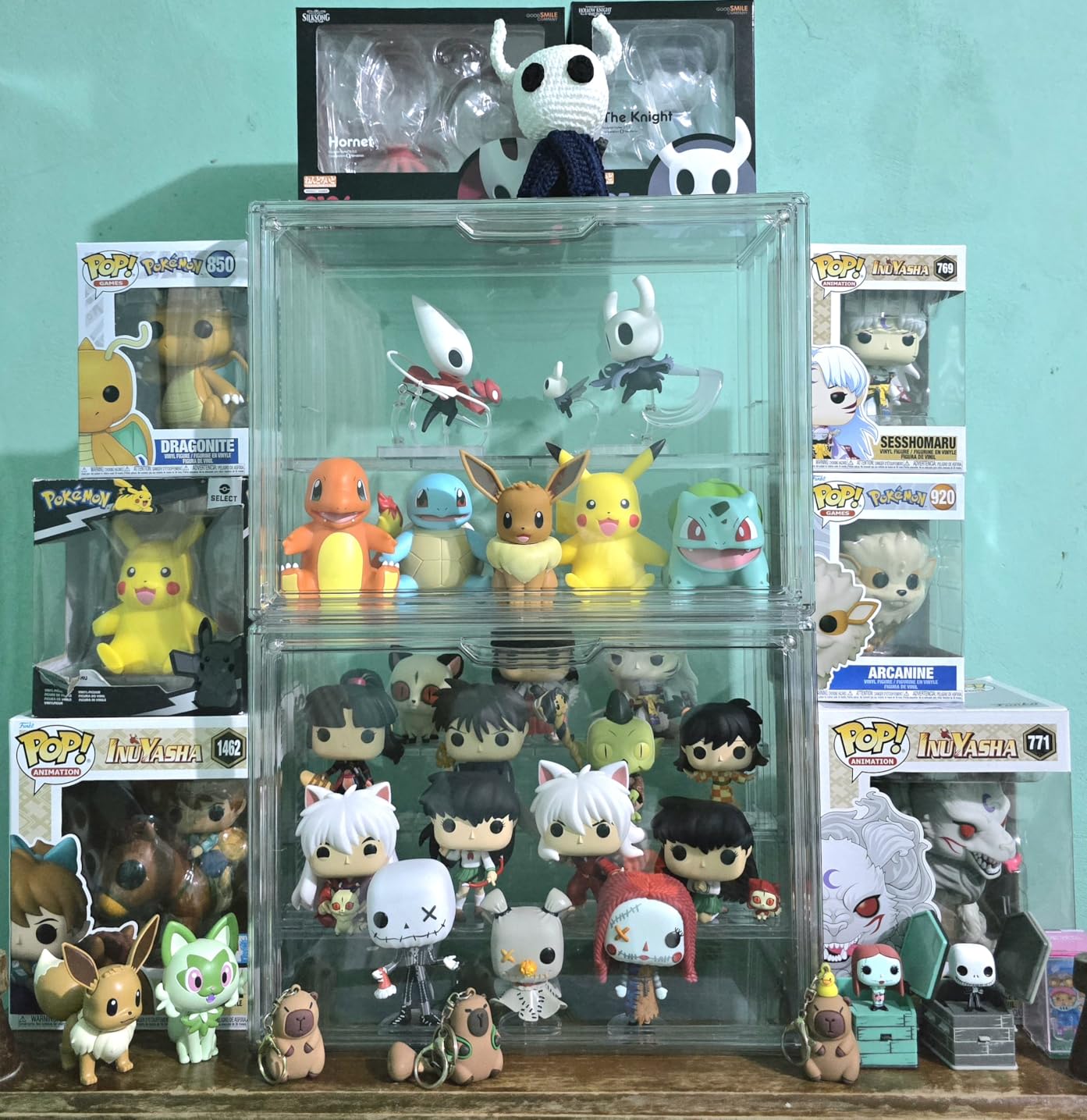 Clear Acrylic Display Case Upgrade 4 Tier Figure Display Cases with 3 Movable Dividers, Stackable Display Box Showcase with Magnetic Door for Collectibles (Large-1pack) customer photo 1