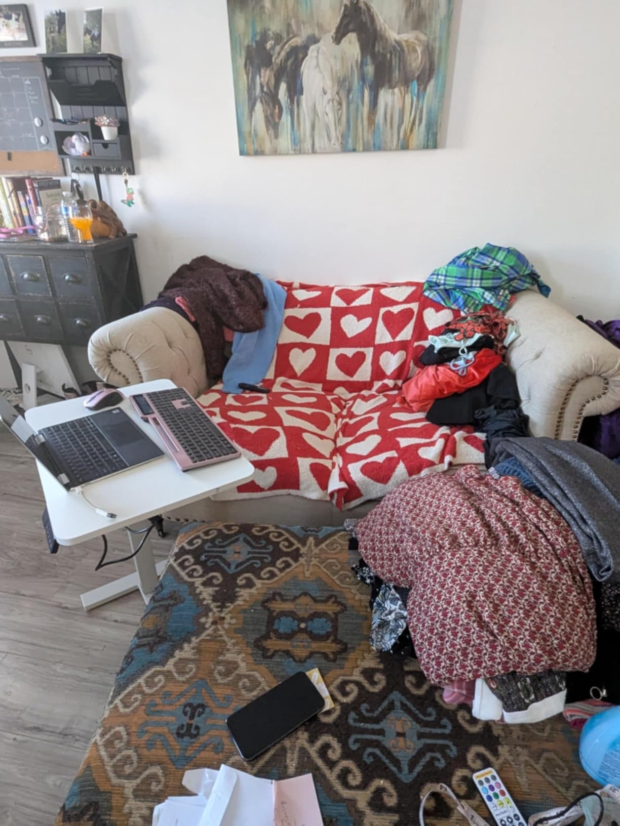 FiCiHi Electric Standing Desk with Wheels - Adjustable Height Mobile Sit-Stand Laptop Table, Portable Rolling Small Computer Workstation for Home Office & Bedside Use (28