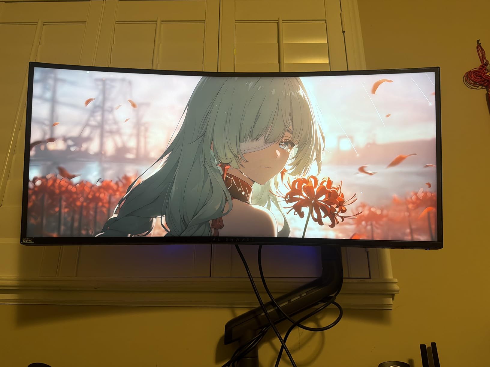 HUANUO TitanLift Heavy Duty Monitor Arm for Screens up to 49 inch, Holds 44 lbs, Aluminum Ultrawide Screen Monitor Mount, Fully Adjustable Single Gaming Desk Mount with Dual C-Clamp, Max VESA 100x100mm customer photo 1