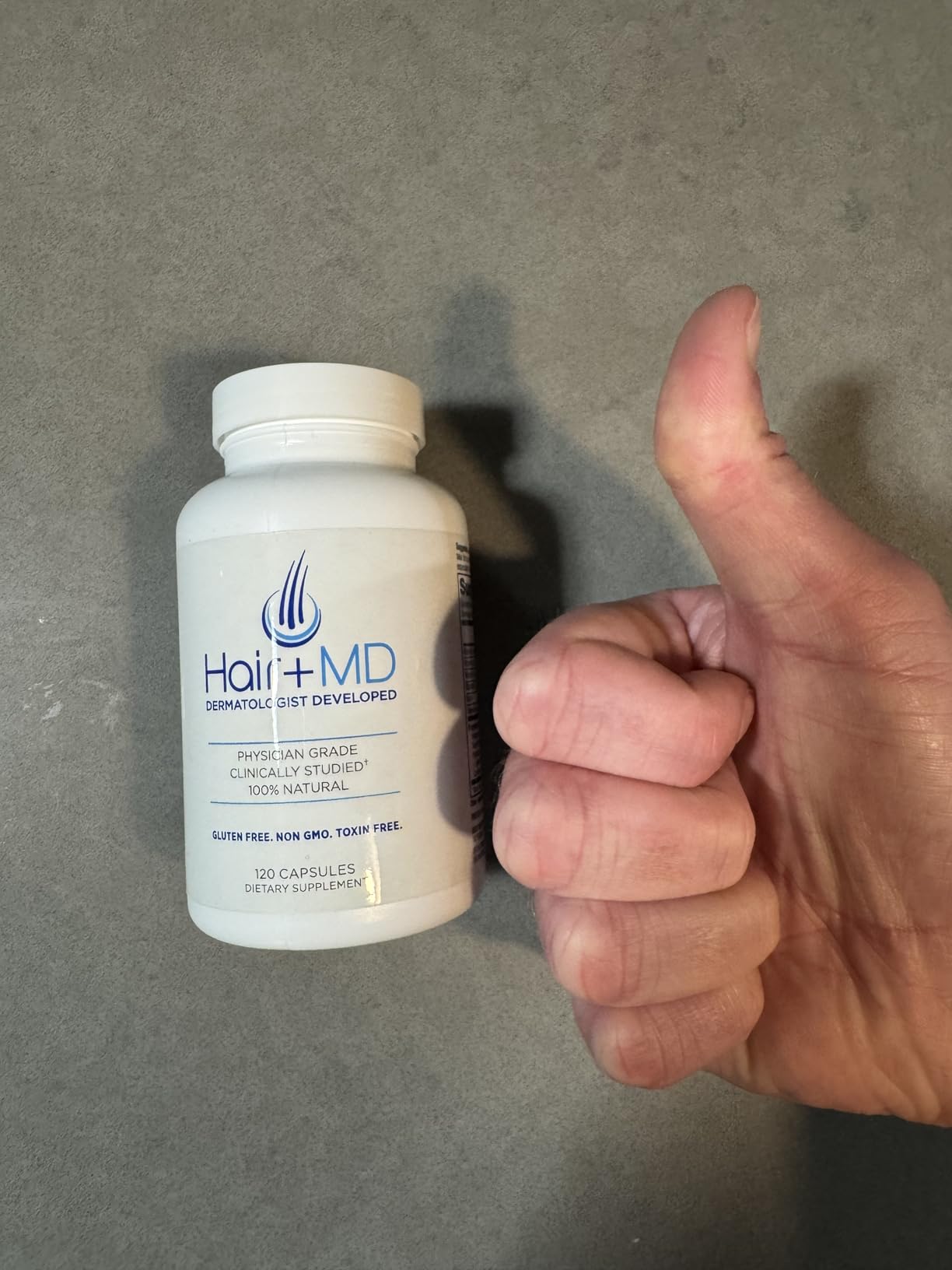 Hair Plus MD Hair Growth Supplement, 120 Capsules - Supports Hair Growth & Density - Dermatologist-Developed with Collagen & Vitamins - Gluten-Free, Toxin-Free, Non-GMO - 1 Month Supply customer photo 1