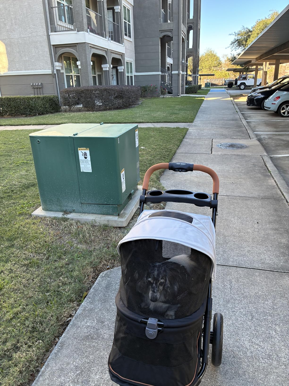 Pet Gear No-Zip AT3 Pet Stroller for Cats/Dogs, Zipperless Entry, Easy One-Hand Fold, Jogging Tires, Removable Liner, Cup Holder + Storage Basket, Platinum customer photo 2