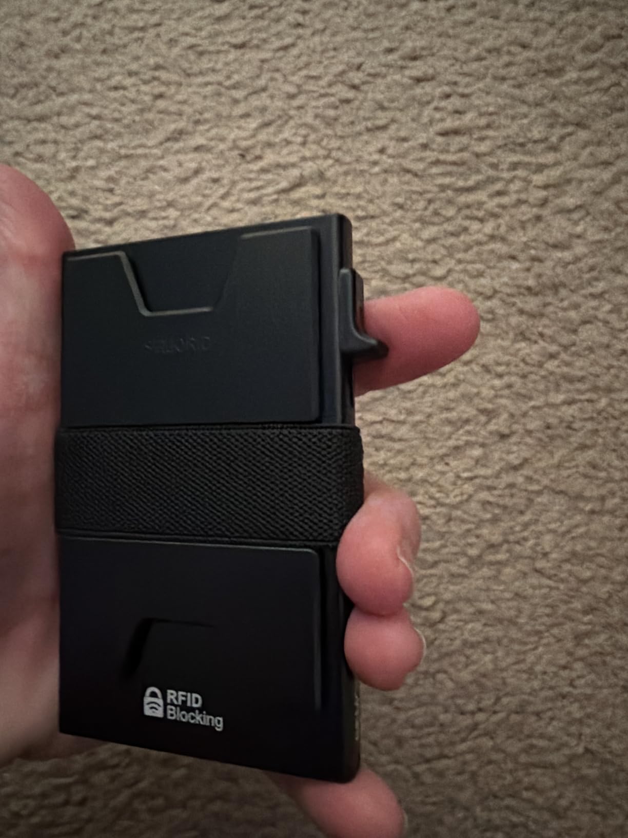 Slim Card Holder Wallet for Men, Minimalist RFID Blocking Wallet with Pop-Up Function, Ultra-Thin Design, Metal Business Card Cases holds 6+6 Cards, Gifts for Men, Men's Accessories customer photo 1