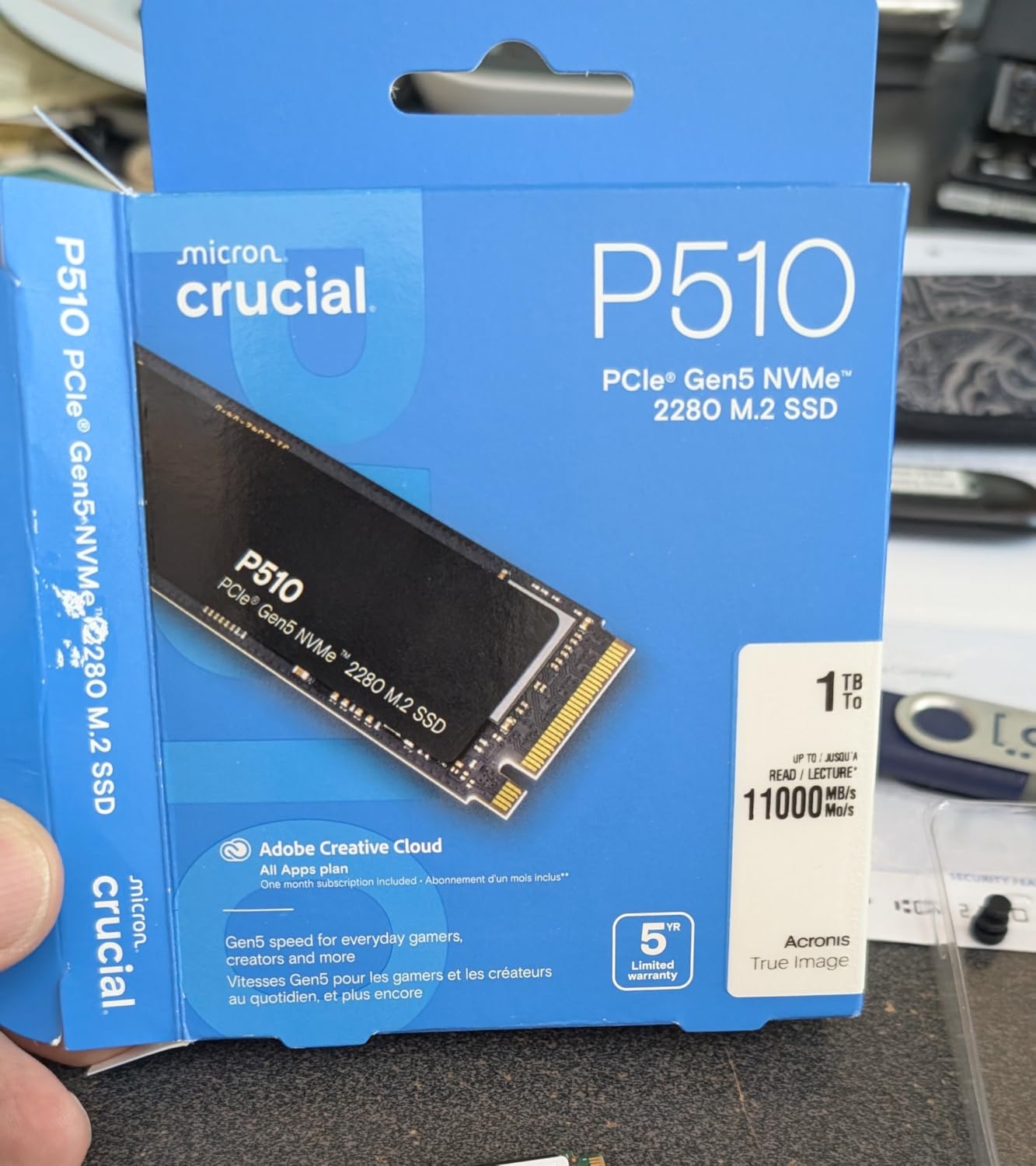 Crucial P510 PCIe Gen5 NVMe 2TB SSD, Up to 10,000MB/s, TLC NAND, Laptop & Desktop (PC) Compatible, for Gamers & Creatives, Solid State Drive - CT2000P510SSD8-01 customer photo 2