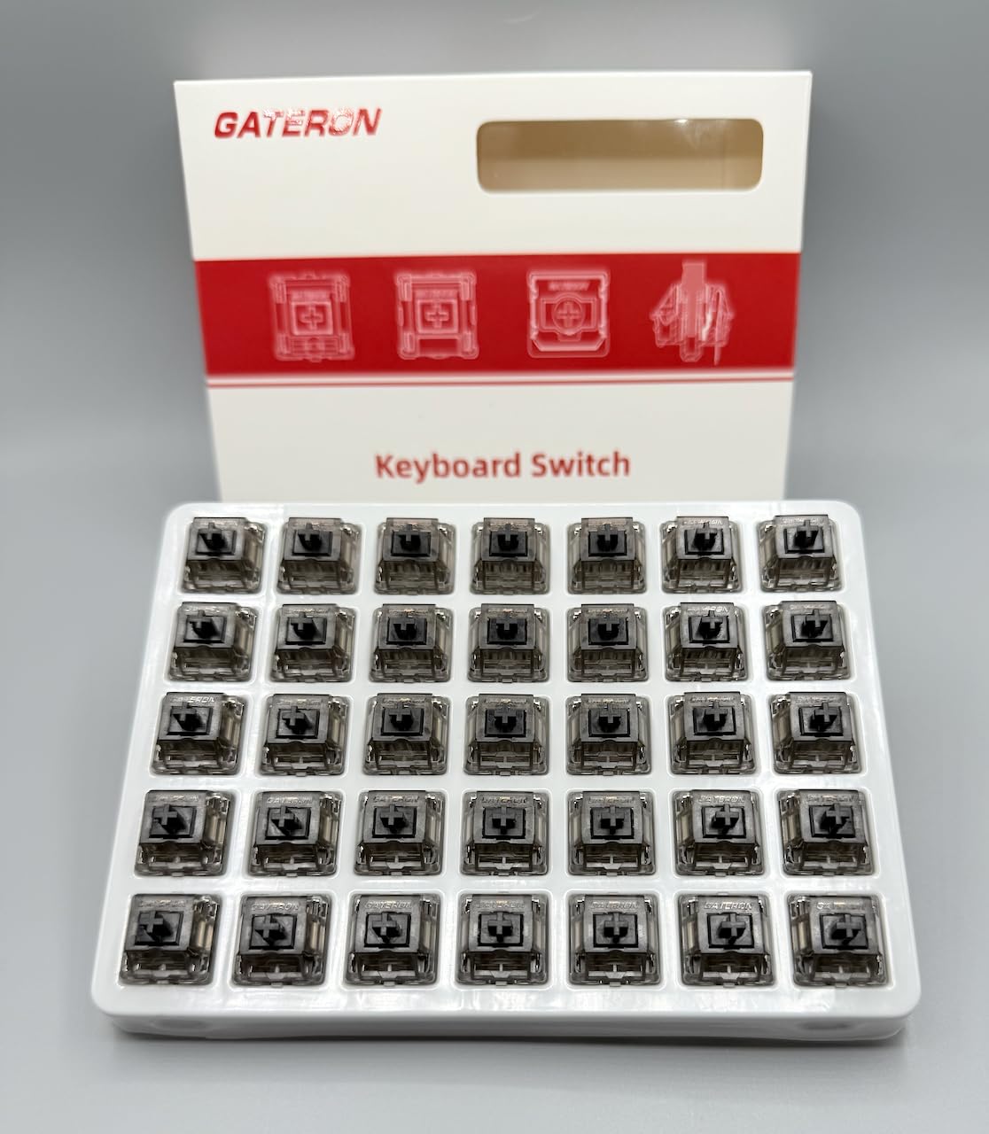 GATERON Ink V2 Pro Black Keyboard Switches, Linear 5 Pins Pre Lubed RGB Smokey Housing for MX Mechanical Keyboard (110) customer photo 1