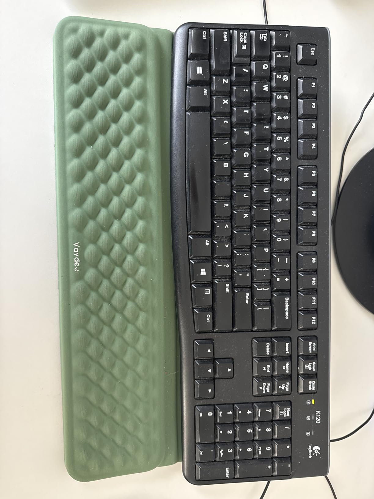 Vaydeer Wrist Rest with Keyboard Stand, Computer Wrist Support Pad, Ergonomic Keyboard Riser Holder Lifter Tray with Wrist Pad, Soft Memory Foam Desk Cushion, Palm Hand Typing for Office Home School customer photo 2