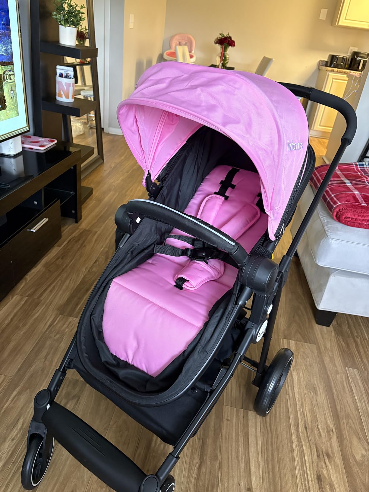 INFANS 2 in 1 Baby Stroller High Landscape Infant Stroller & Reversible Bassinet Pram customer photo 1