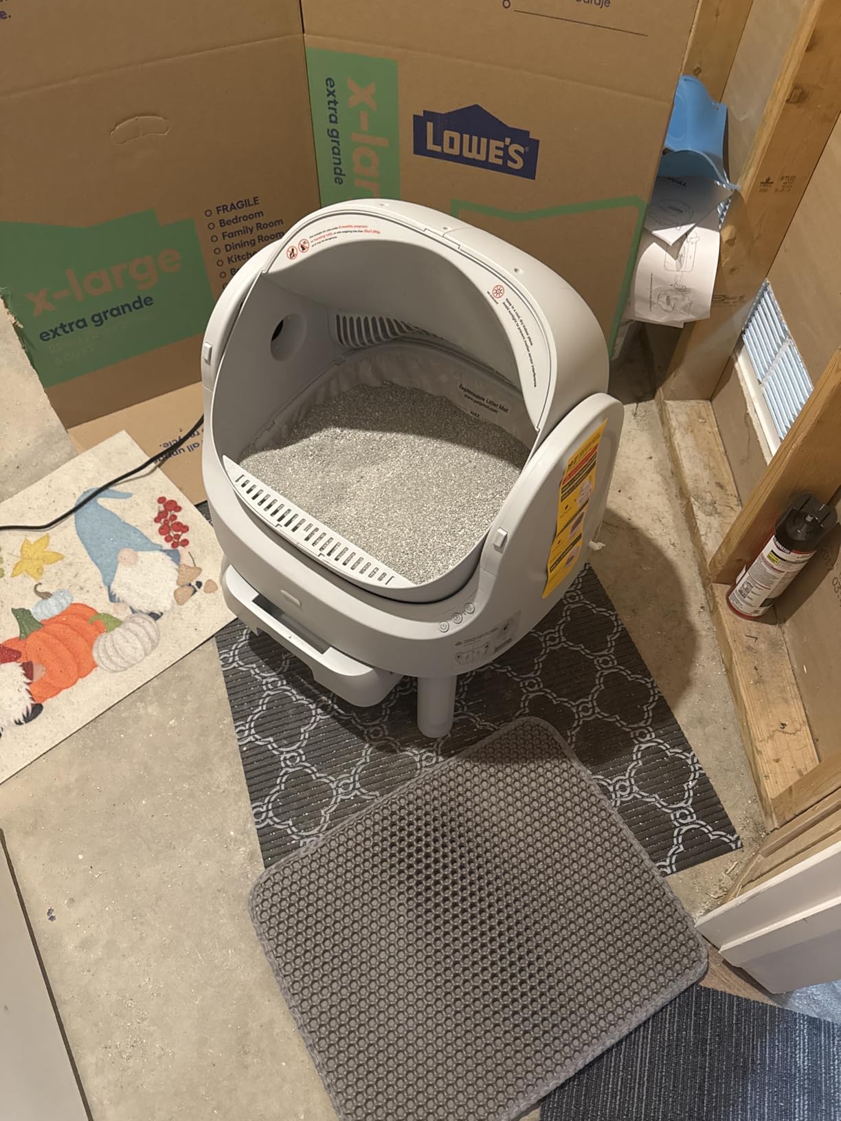 Automatic Self Cleaning Litter Box, with 4 Pairs Infrared Sensor, Open-Top Design for Multi-Cat Homes, Comes with Liner Bags and Cat Litter Mat, Grey customer photo 2