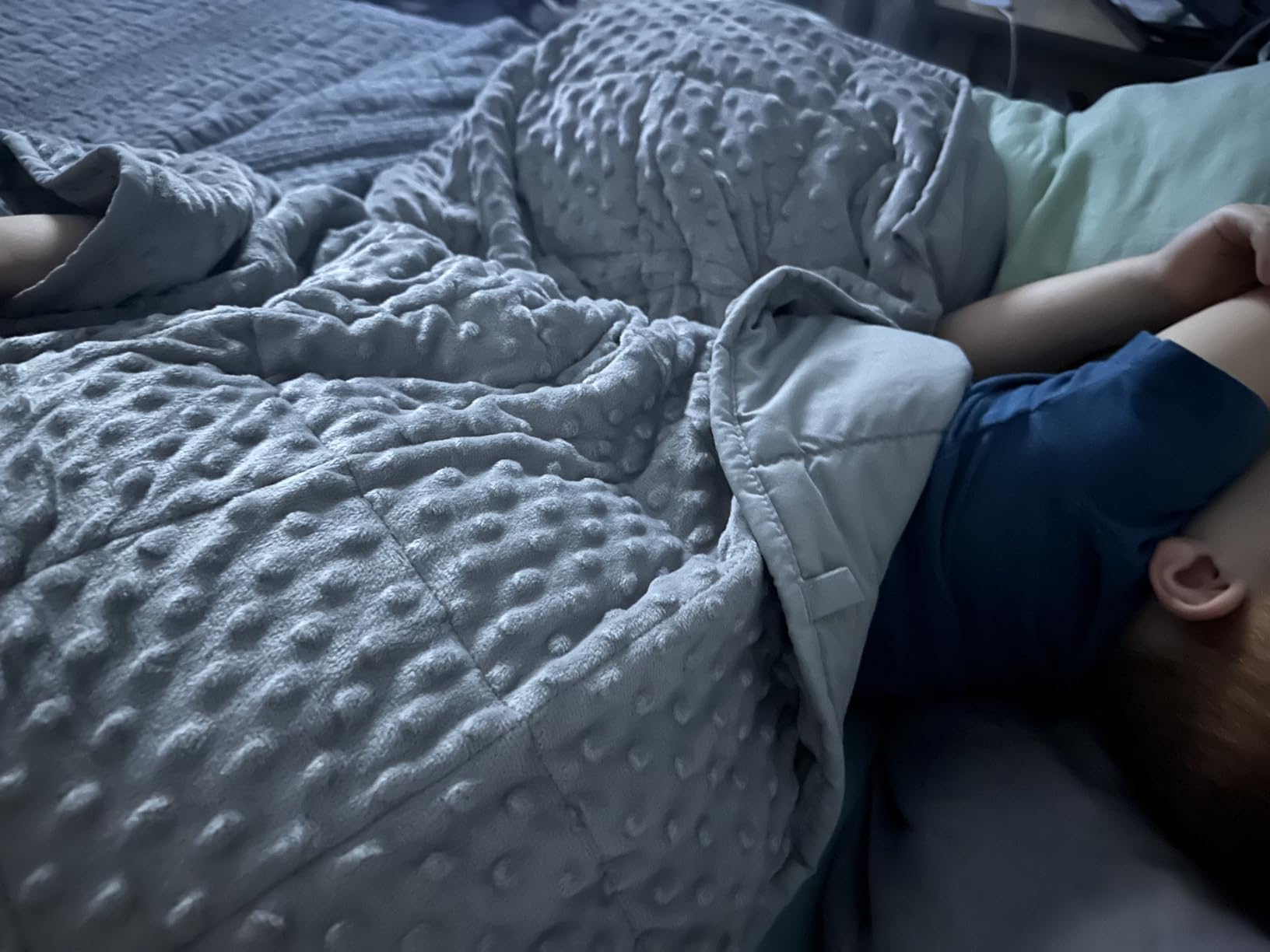 Kivik 2 lbs Weighted Lap Pad, Ultra Soft Minky Dotted Heavy Blankets Throw for Better Study Relaxing & Sleeping, Machine Washable, 20 x 30 Inches, Purple customer photo 1