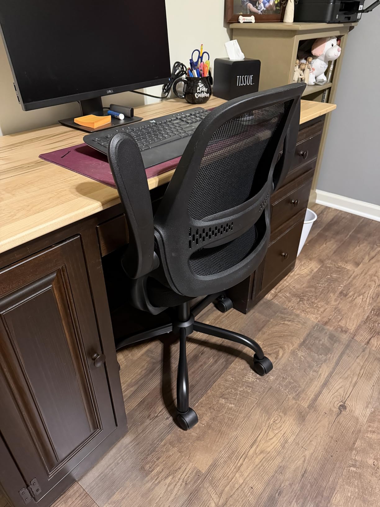 Ergonomic Mesh Office Chair for Home Office Flip-Up Arms Breathable Mesh Back & Thick Seat Cushion BIFMA Certified customer photo 2