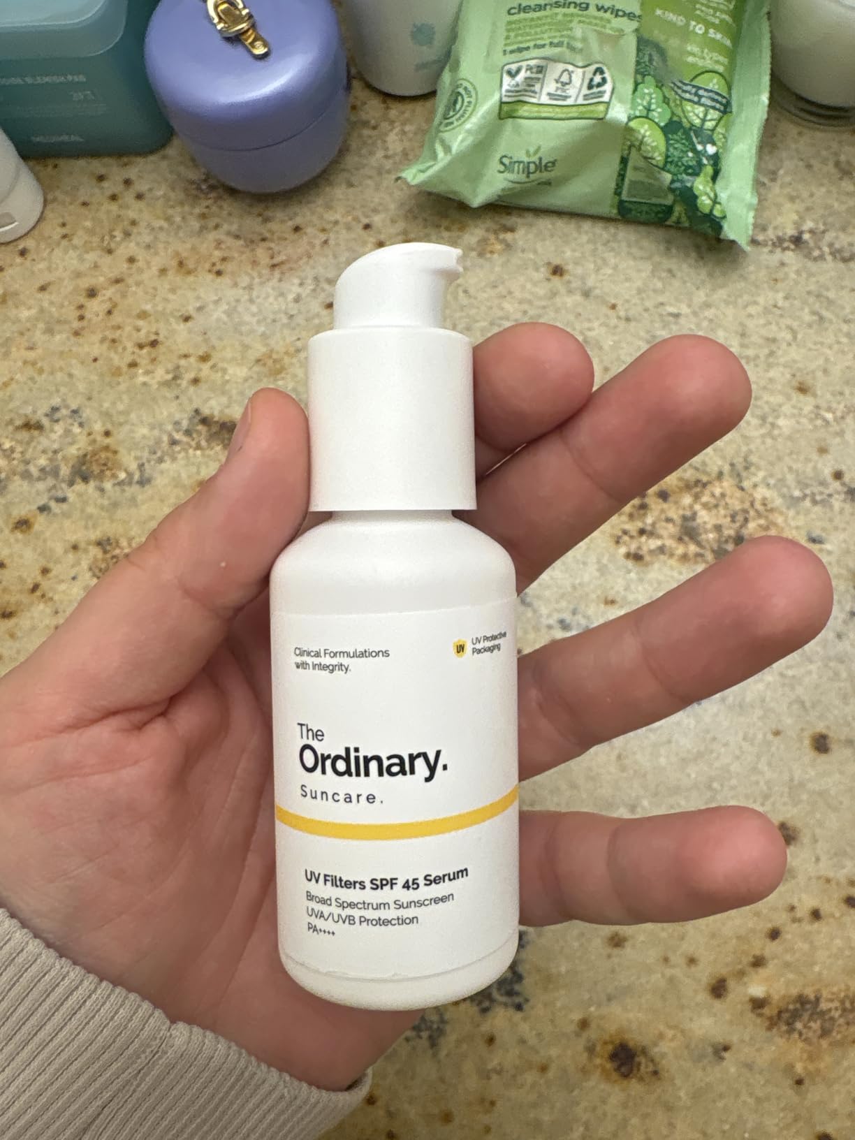 The Ordinary UV Filters SPF 45 Serum Sunscreen for Face, Lightweight Hydrating Broad-Spectrum Sunscreen, UVA/UVB Protection, Non-Comedogenic, No White Cast, 2 Fl Oz customer photo 1