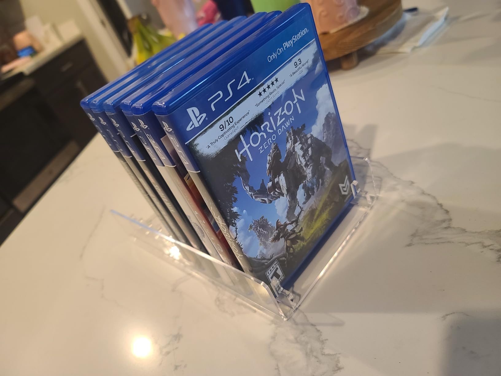 Video Game Storage Tower for PS5 / PS4 / Xbox Series X/Xbox One Game Cases, 11-Disc Capacity Organizer Stand, Anti-Slip Clear Acrylic Desktop Rack, No Assembly Required (1, Clear) customer photo 1