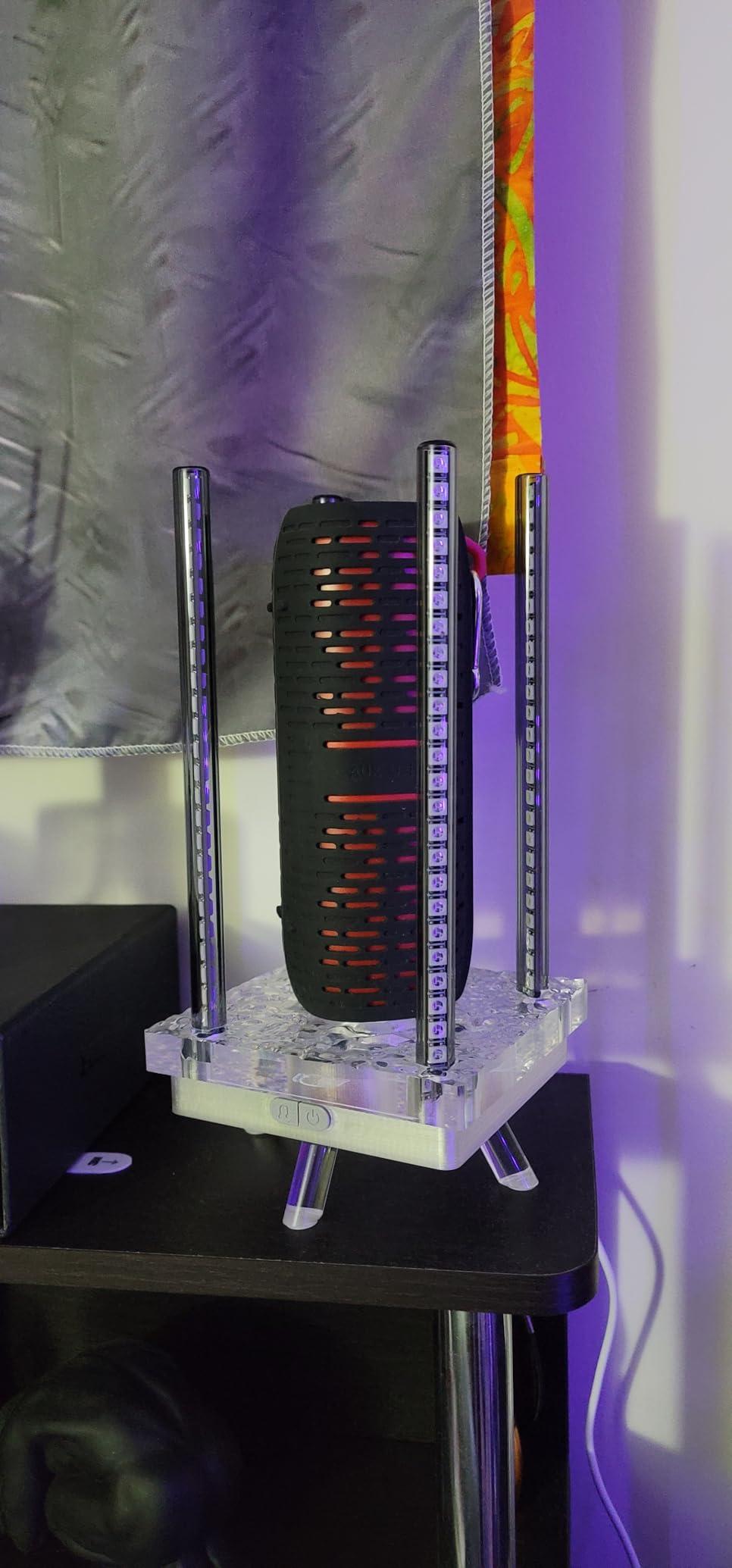 Music Sync RGB Ambient Light, App Controlled & Sound Reactive Audio Visual Lighting for Gaming Desk, Party & Desk Setup (Grey) customer photo 1