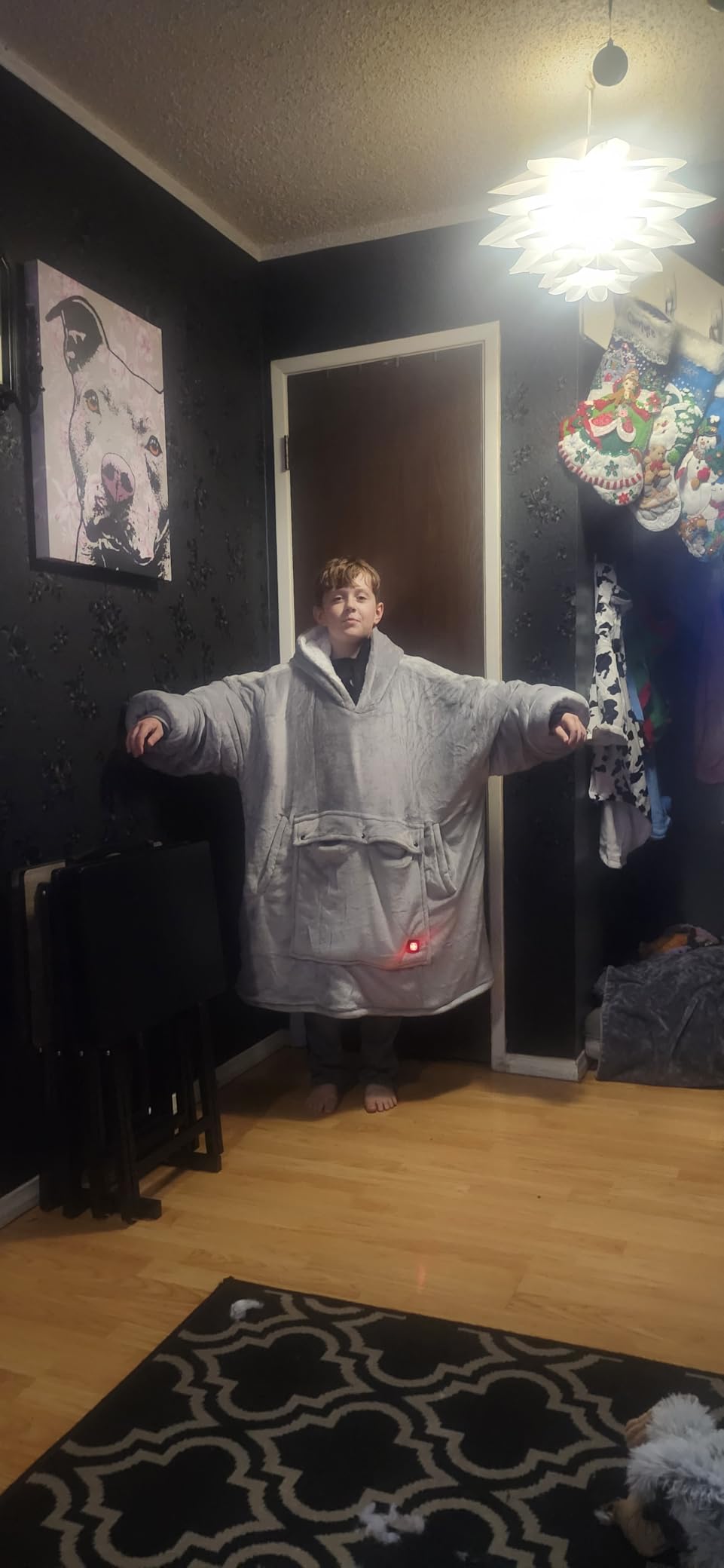 FirstE Wearable Heated Blanket Hoodie, Portable USB Heated Hoodie Blanket, Comfy Electric Wearable Hooded Sweatshirt for Women Adults Outdoor Indoor Warm, Large Pocket, 3 Heating Levels, 3h Auto Shut-off customer photo 1