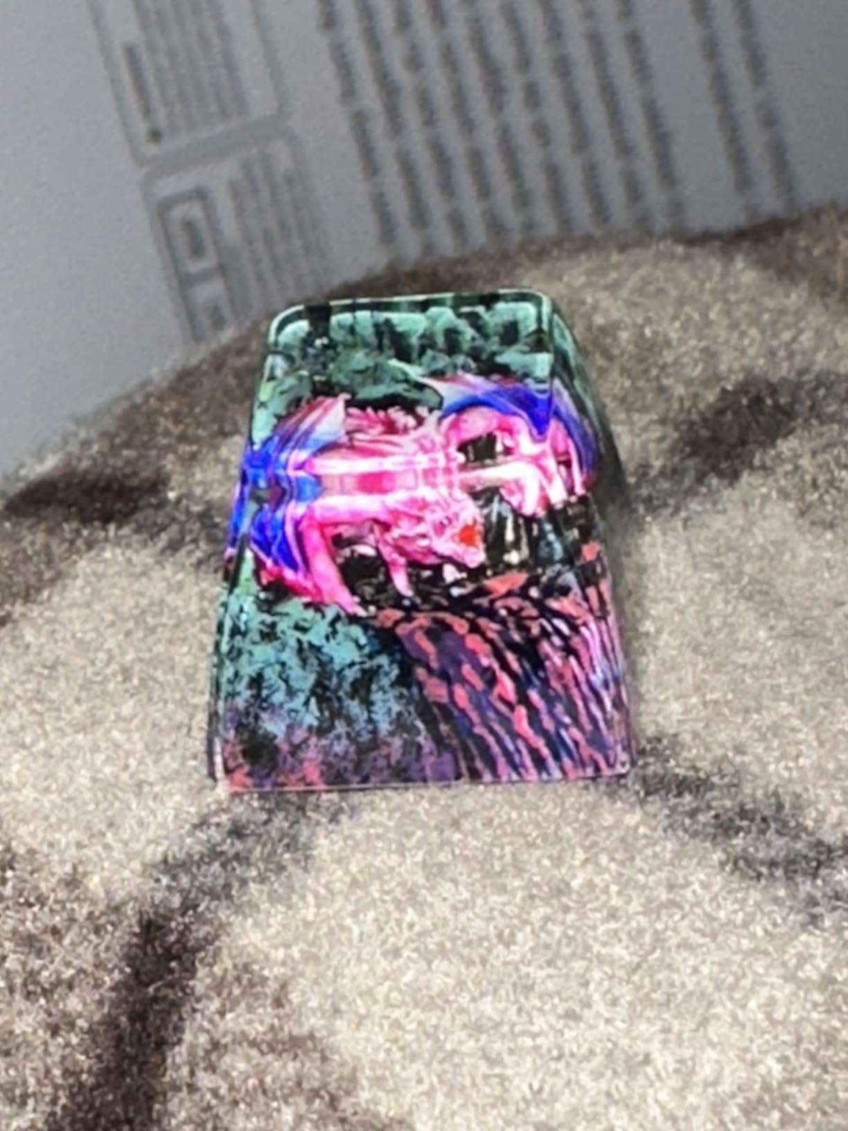 Sea Turtle Artisan Keycap Light Yellow Green Coral R1 SA Profile Custom Sea Creatures Keycaps 1U ESC Handmade Gaming Resin Key Cap Cherry MX Switch Compatible Mechanical Keyboard Turtle Lover Gift customer photo 1