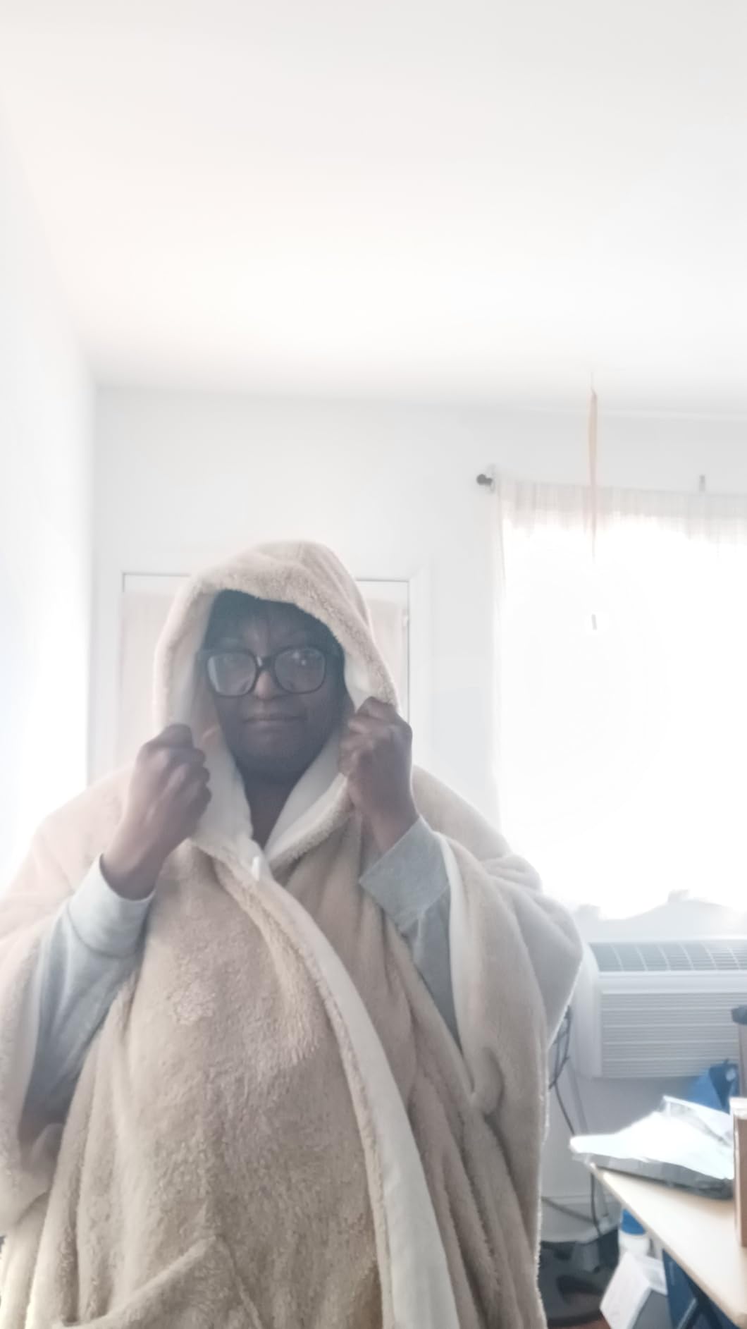 Bedsure Cordless Heated Blanket - Fluffy Electric Wearable Blanket Hoodie with 20000mAh Battery Pack, Portable USB Heated Shawl as Winter Gifts for Women Mom, 4 Heat Levels & 4 Timers, 55