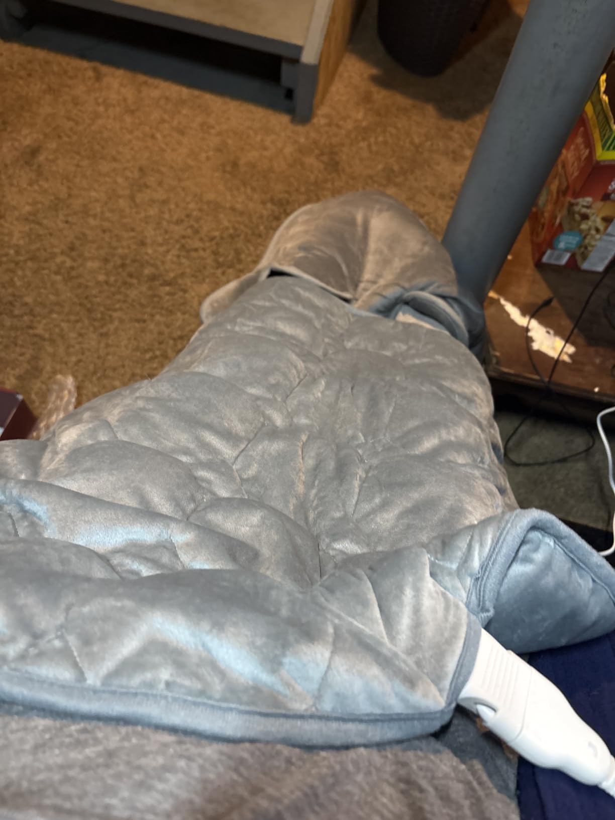 Drewin Weighted Heating Pad for Relax and Calm, Velvet-Soft 7 lbs Electric Lap Blanket for Neck Shoulders Back, Washable Warm Weighted Lap Blanket with 4 Heating Levels, 24