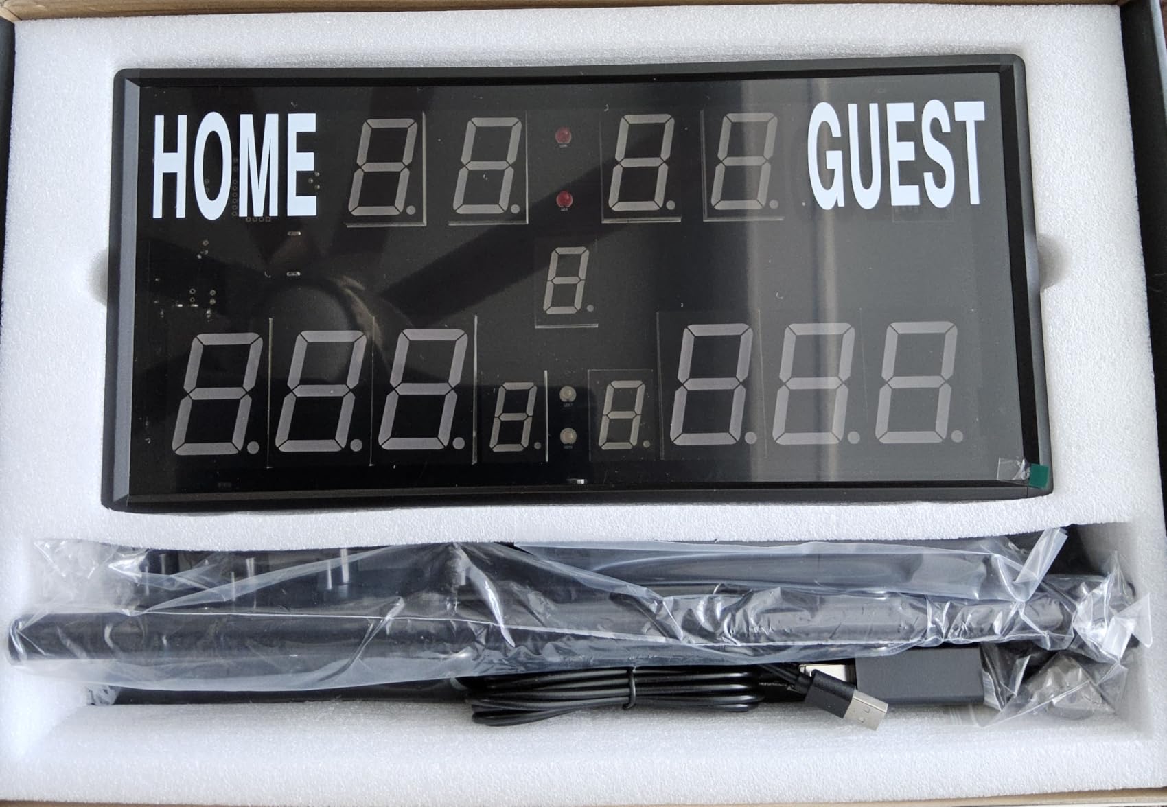 Samshow 2025 LED Electronic Scoreboard Digital Score Keeper with Remote & Tripod, Basketball Scoreboard with Shot Clock & Timer & 12/24h Real Time for Outdoor Yard Games/Corn Hole/ping Pong/Pickleball customer photo 2