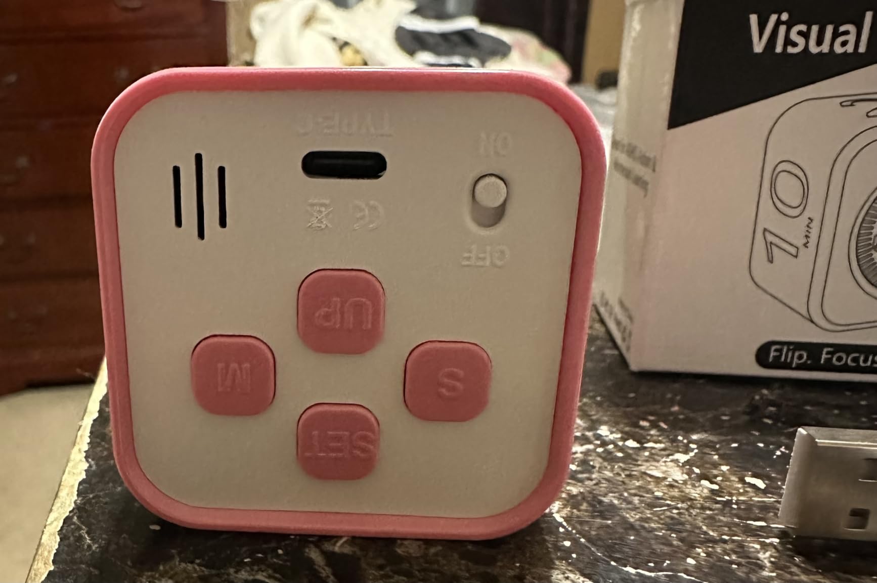 Digital Pomodoro Timer Cube 5/10/25/50min, Visual Productivity Flip Timer for Kids Classroom Desk, Custom Countdown, Silent and Sound Mode for ADHD Study Work Game Kitchen (Orange) customer photo 2