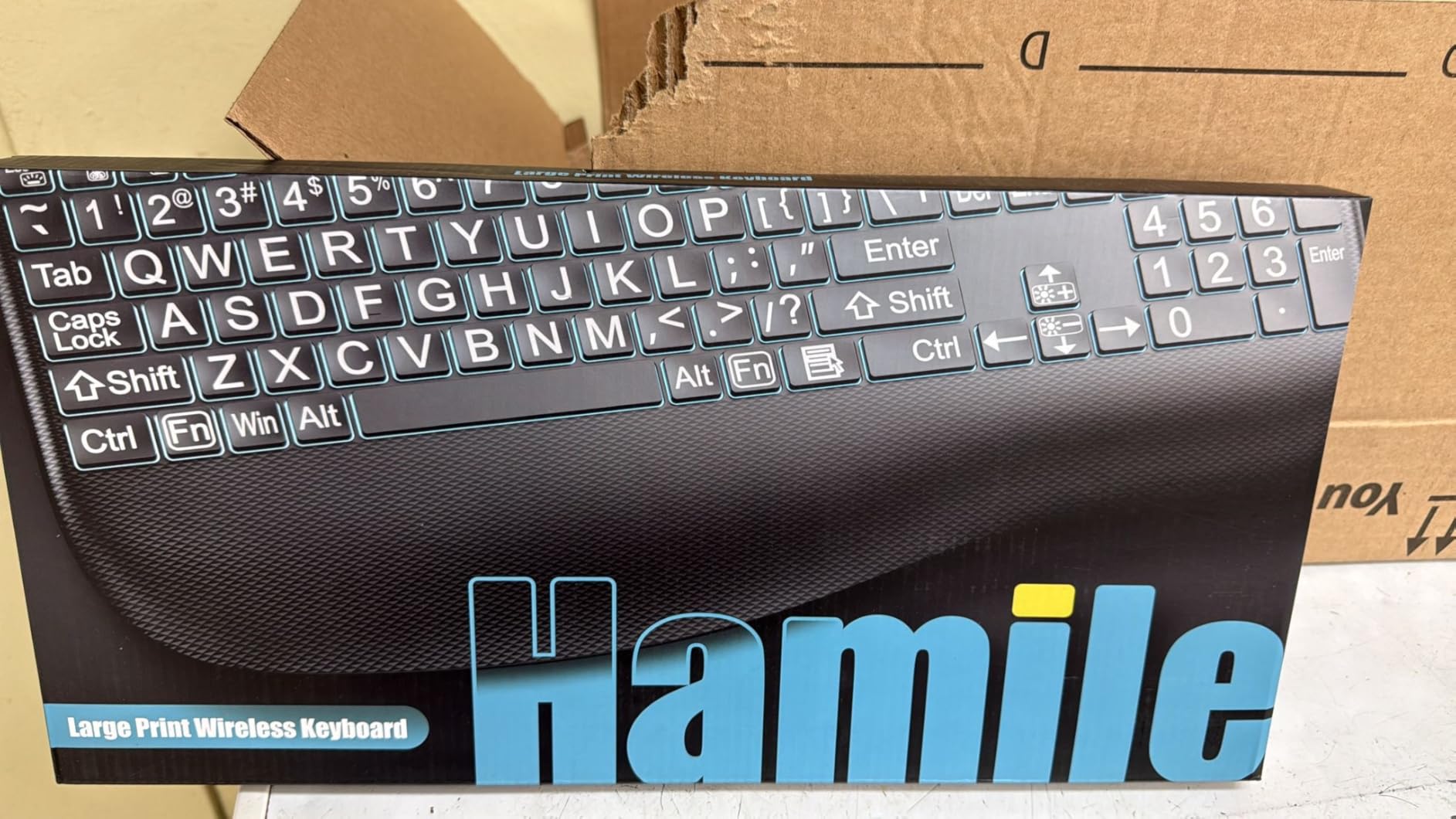 Large Print Backlit Wireless Keyboard - Silent Keyboards with Wrist Rest, 7-Color Light up, Quiet Low Profile Keys, 2.4G Wireless Rechargeable Full Size Keypad for Computer Laptop Windows, Black customer photo 1