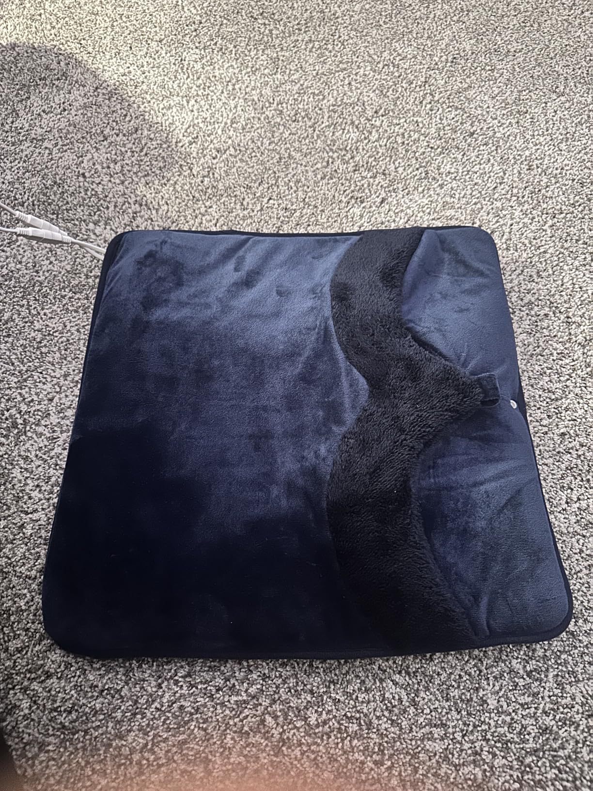 Electric Foot Warmer with Dual Heating Elements & Full Surround; Foot Warmers for feet with Fast Heating & Auto Shut Off; 9 Heat Settings & Machine Washable; Portable for Office, Home (Navy) customer photo 1