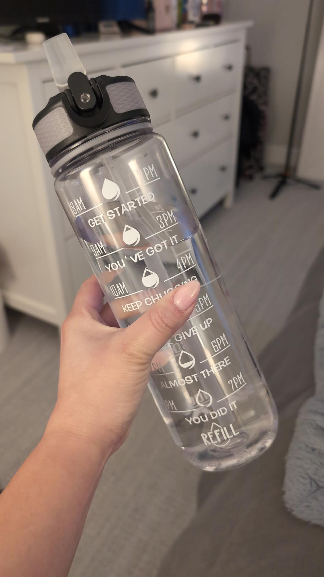 Hyeta 32 oz Water Bottles with Times to Drink and Straw, Motivational Water Bottle with Time Marker, Leakproof, Drinking Sports Water Bottle for Fitness, Gym and Outdoor customer photo 1