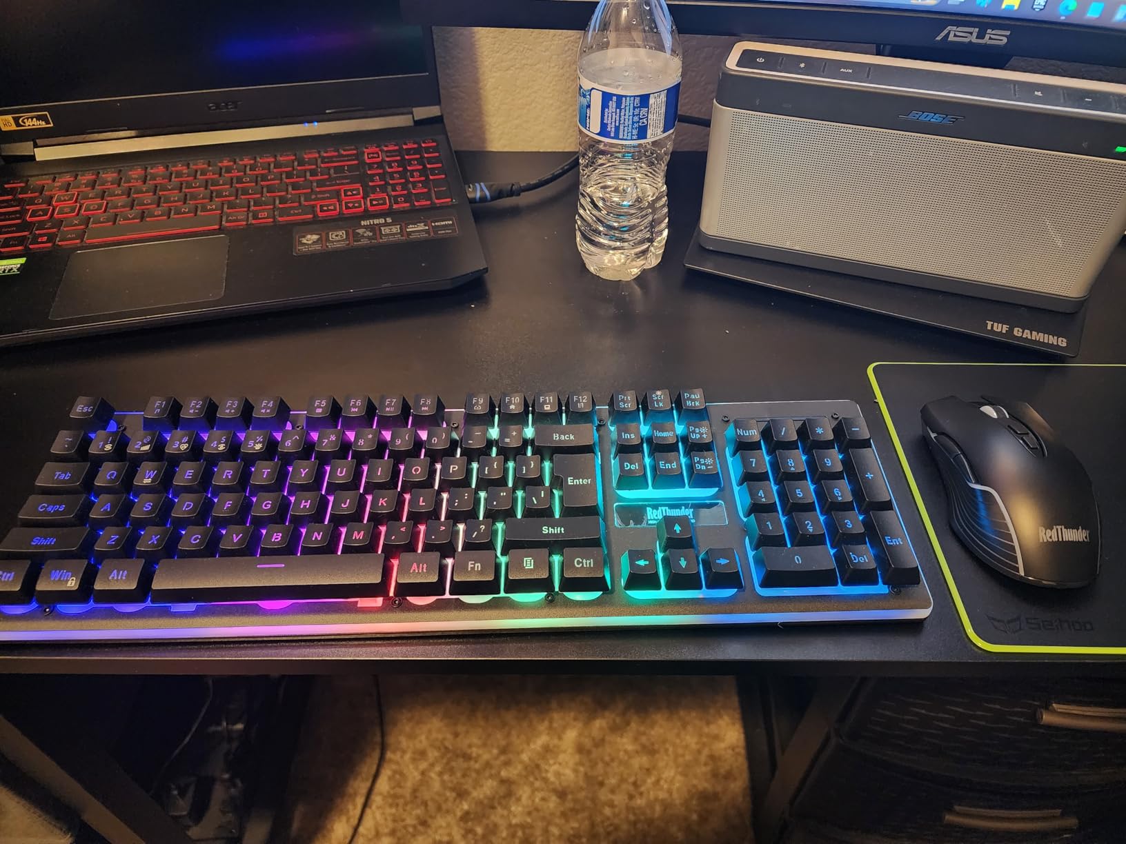 RedThunder K10 Pro Wireless Gaming Keyboard and Mouse Combo, RGB Backlit Rechargeable 3800mAh Battery, Mechanical Feel Anti-ghosting Keyboard + 7D 3200DPI Mice for PC Gamer(White Gray) customer photo 2