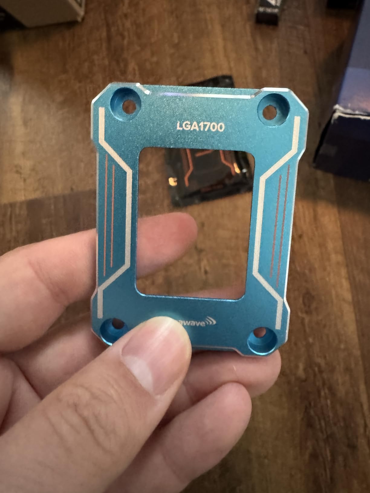 LGA1700 CPU Contact Frame, Anti-Bending Fixing Bracket for Intel 12th/13th/14th Gen, Even Pressure CPU Guard, Aluminum Alloy Blue Contact Frame with Screwdriver - Blue customer photo 1