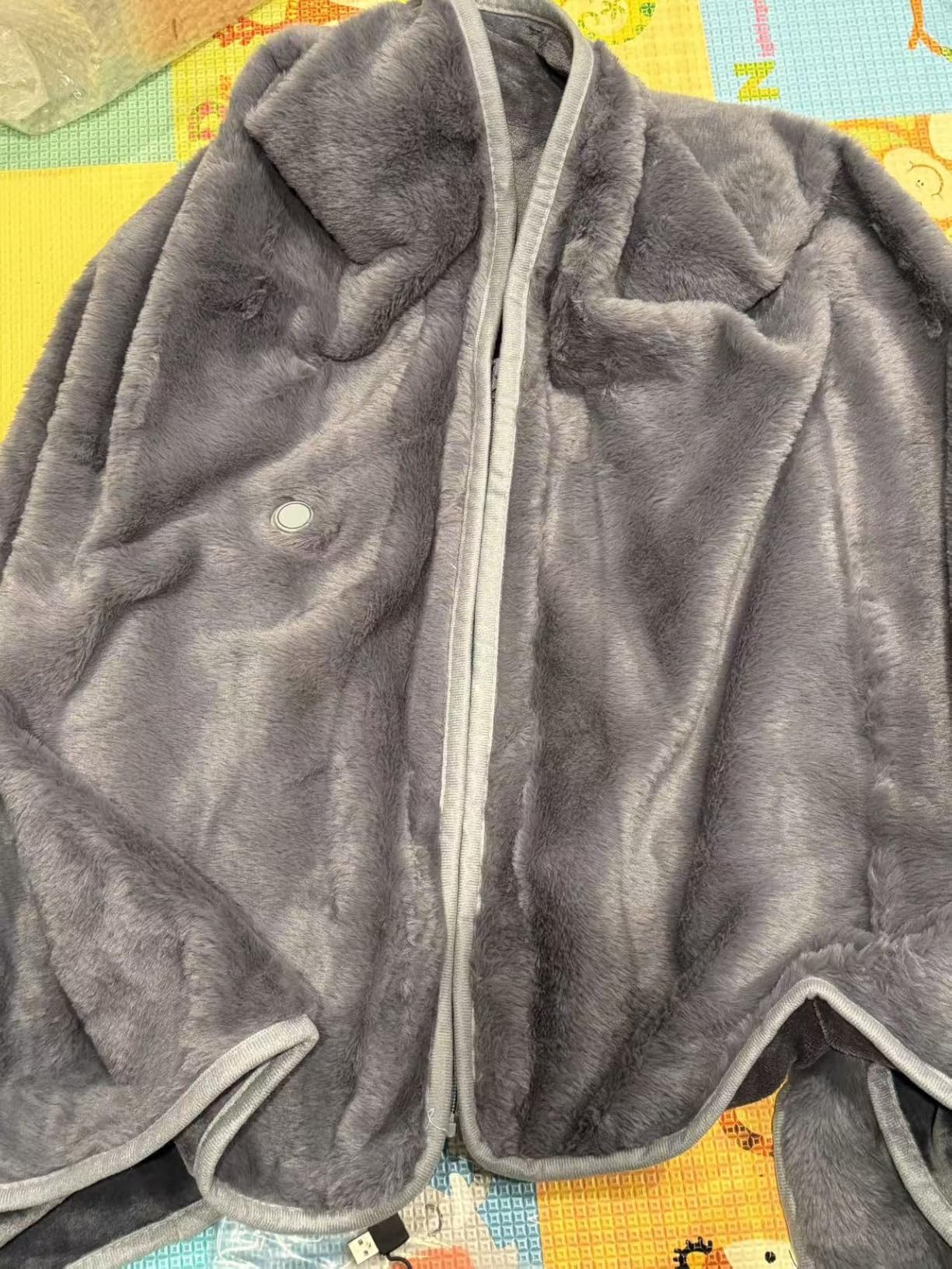 Battery Operated USB Heated Blanket - Cordless Rechargeable Throw with Portable Battery Pack, Far Infrared Heat, Ultra-Soft Faux Rabbit Fur for Home, Office, Travel, Camping customer photo 1