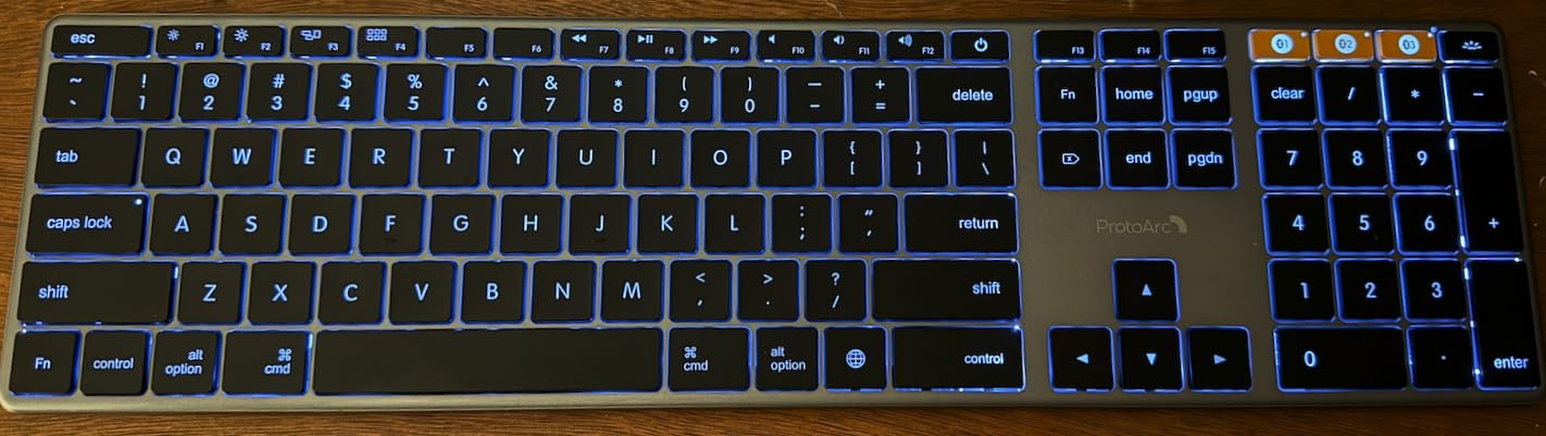 ProtoArc Backlit Wireless Keyboard for Mac, K110-A Aluminum Full Size Ultra Slim Bluetooth Keyboard, Multi-Device, Low Profile, Fluid Quiet Typing, Rechargeable, for MacBook Pro/Air, iPad - Space Gray customer photo 1