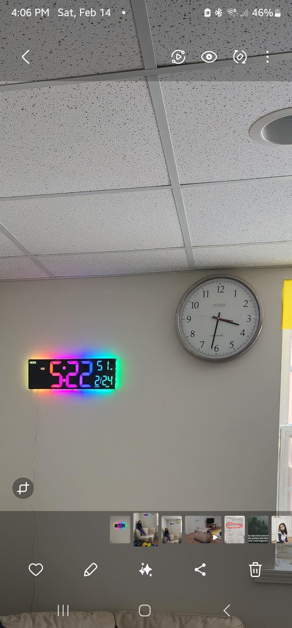 Smart Digital Wall Clock with App Control, 16.5