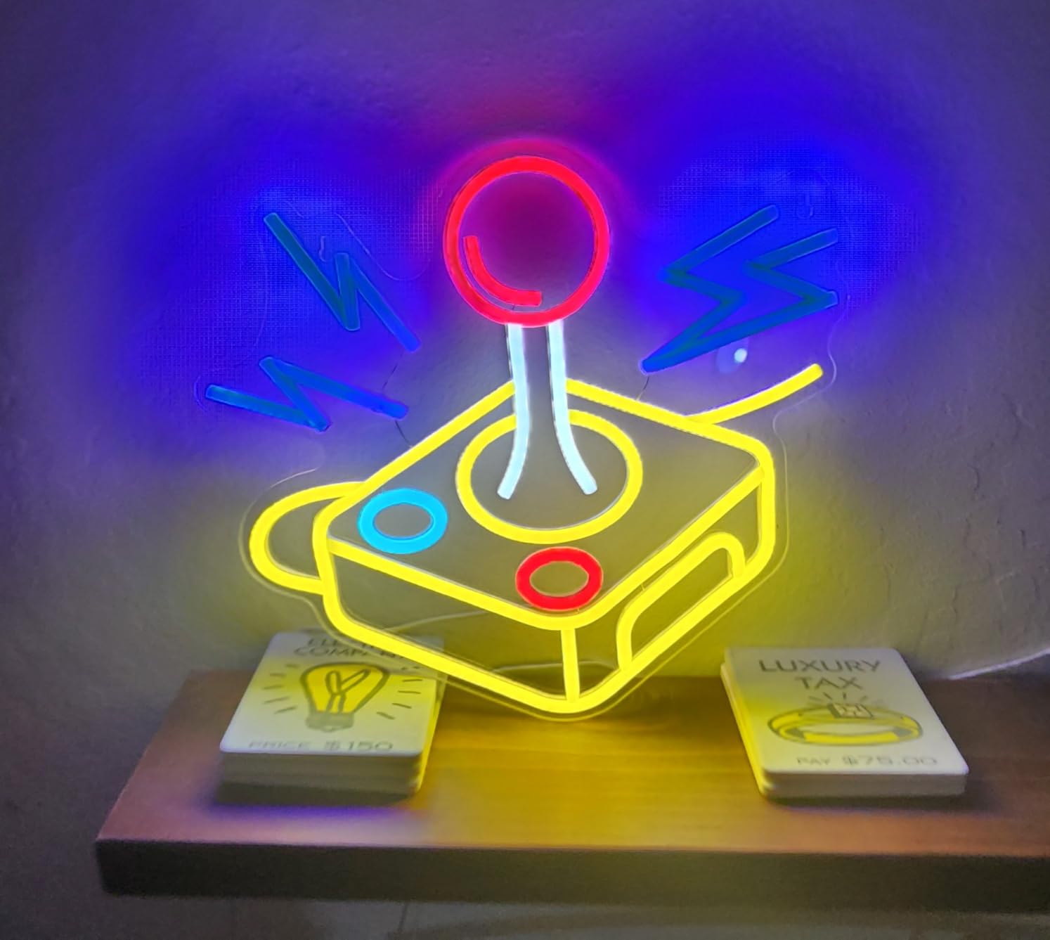 Gamer Neon Sign, Gamepad Shaped RGB LED Neon Lights Scrolling Color Changing Flashing Modes Game Controller Gaming Light Sign for Gamer Room Wall Decor, Video Game Gifts for Teens, Boys customer photo 1