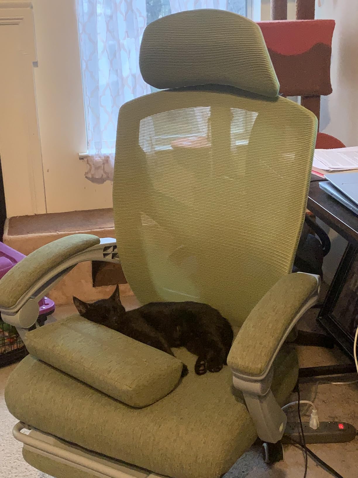 Sweetcrispy Office Computer Desk Chair Set of 2, Ergonomic High-Back Mesh Rolling Work Swivel Chairs with Wheels, Comfortable Lumbar Support, Comfy Arms for Home, Bedroom, Study, Student, Black customer photo 1