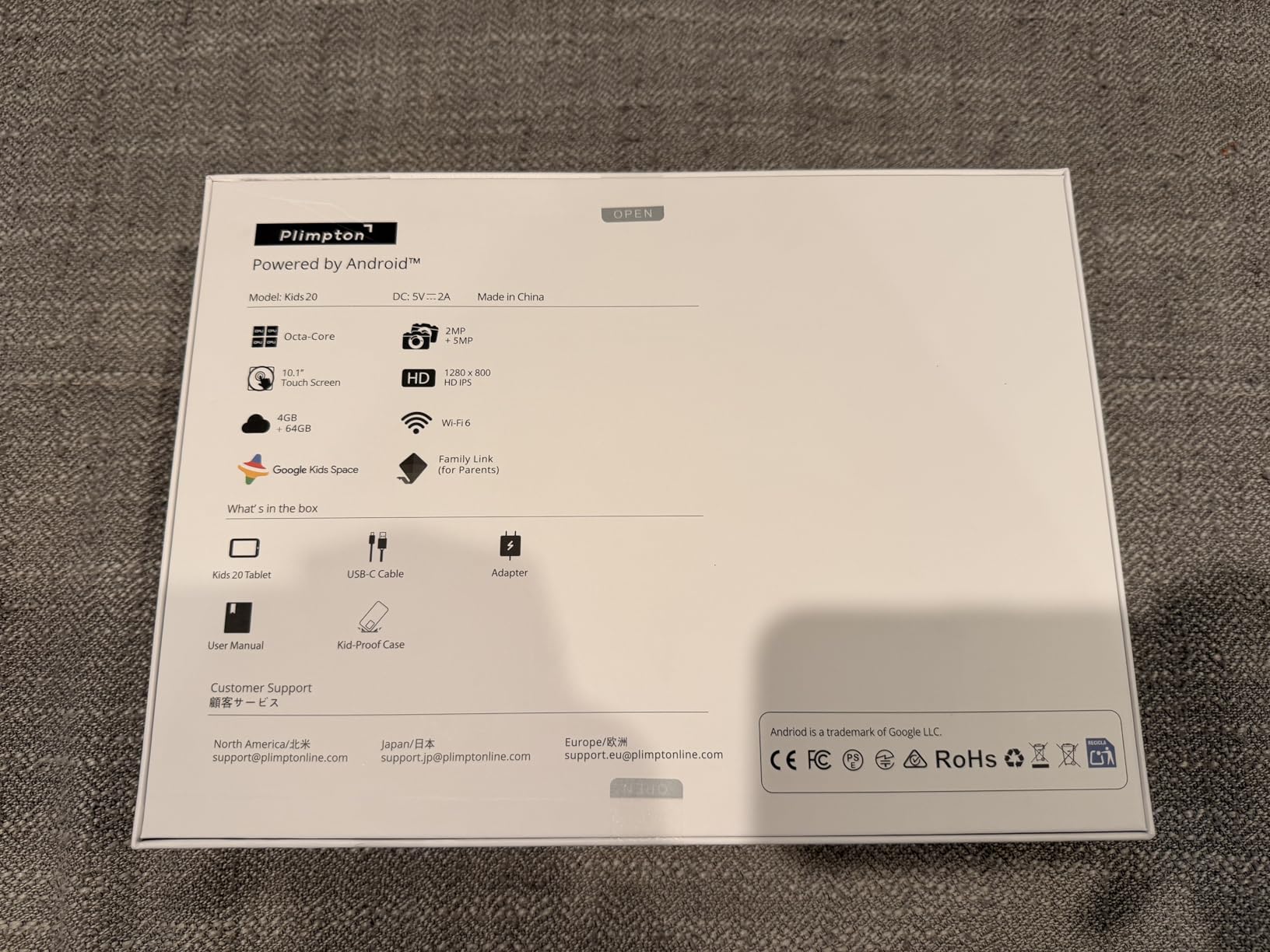 Plimpton Kids Tablet 10 Inch - 2026 Upgraded Android 15 Tablet for Kids with Case Included, Octa-Core, Google Kids Space, Parental Control, 4GB+64GB, WiFi, BT5.3, YouTube, Great Gift for Toddler(Blue) customer photo 1